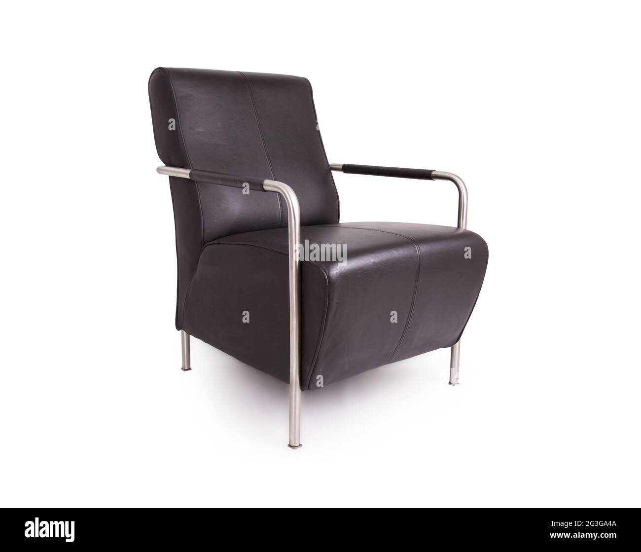Black leather lounge chair Stock Photo Alamy