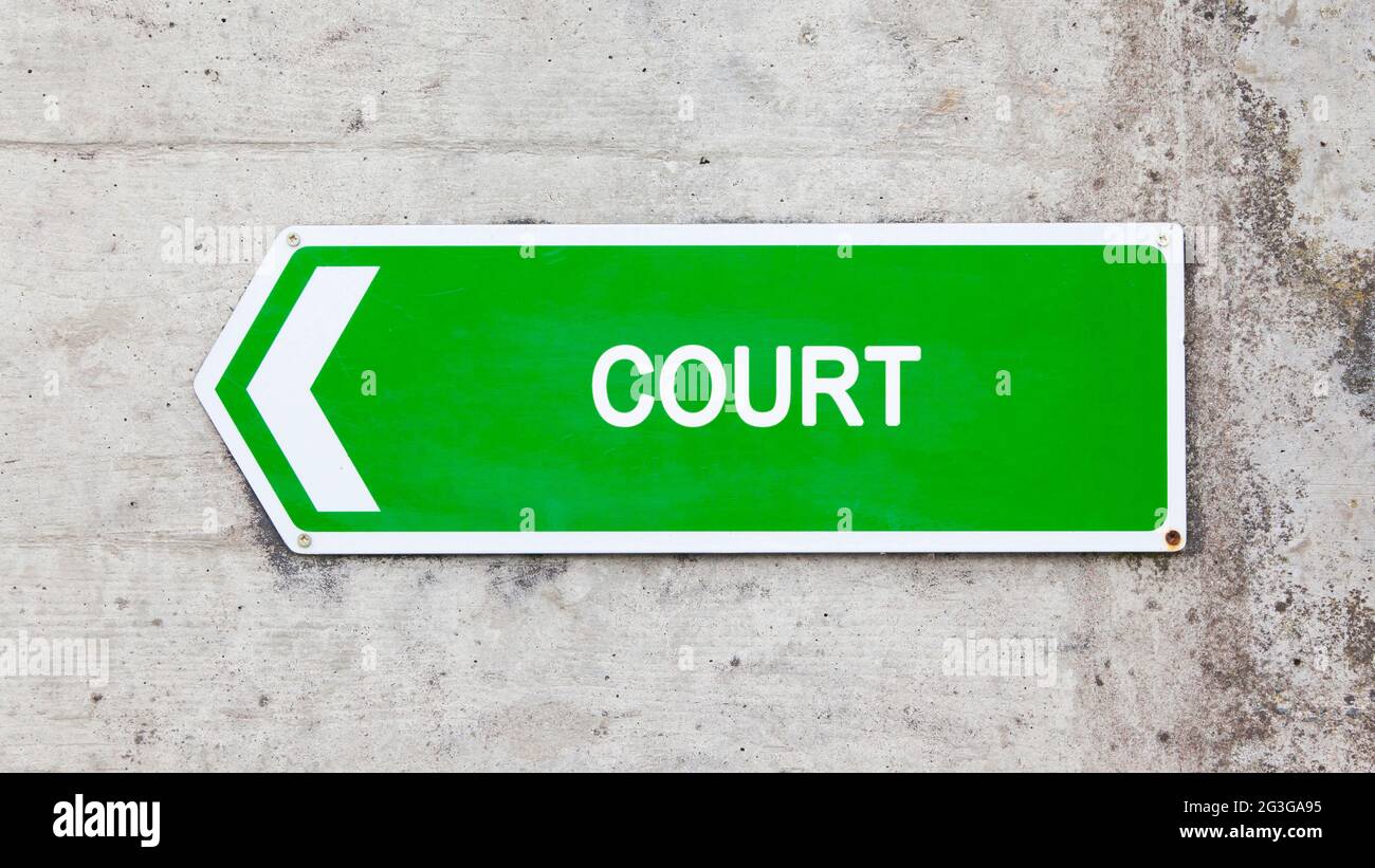 Green sign - Court Stock Photo - Alamy