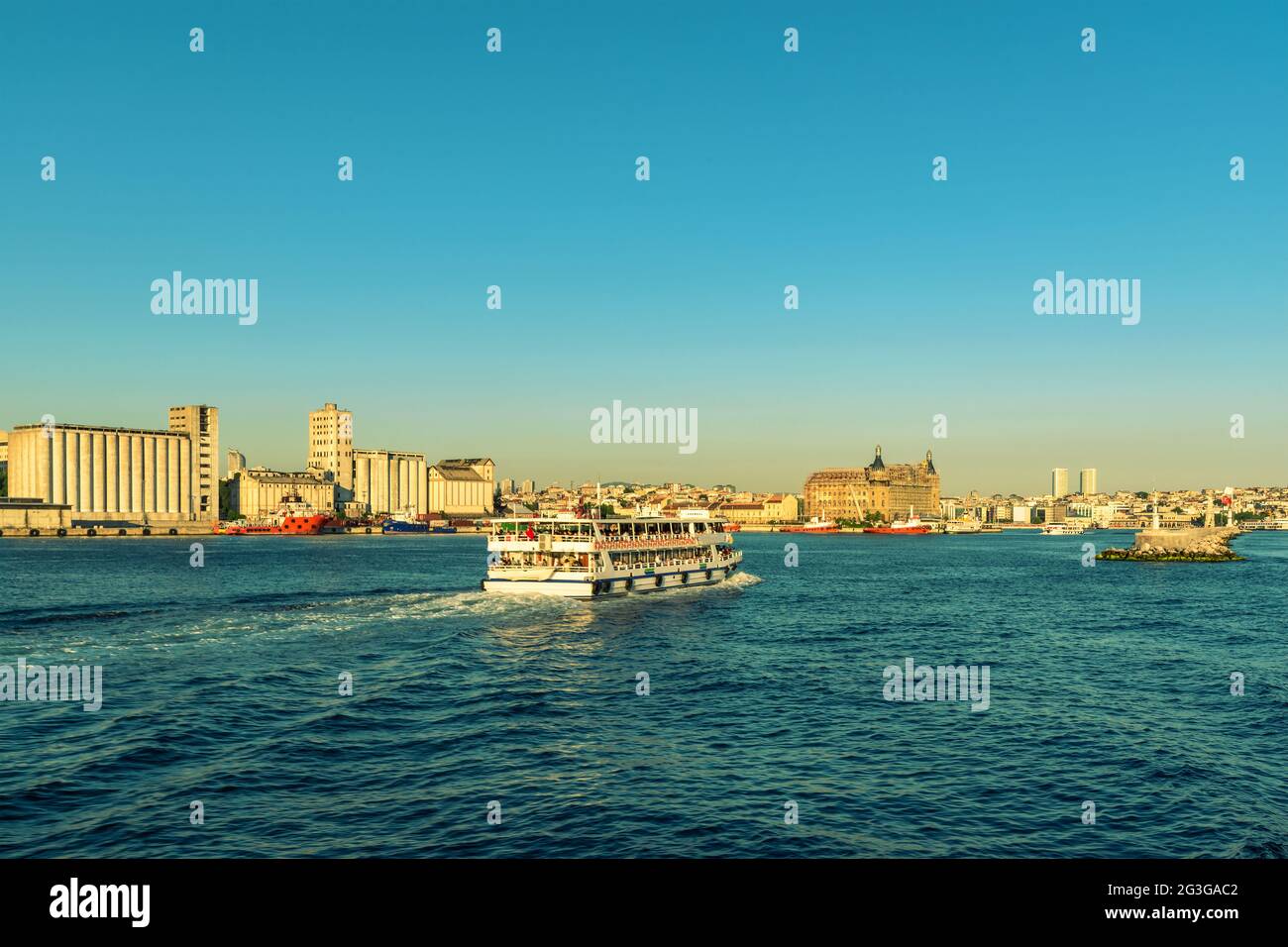 Ferry boat sails through Bosphorus, Istanbul, Turkey Stock Photo - Alamy