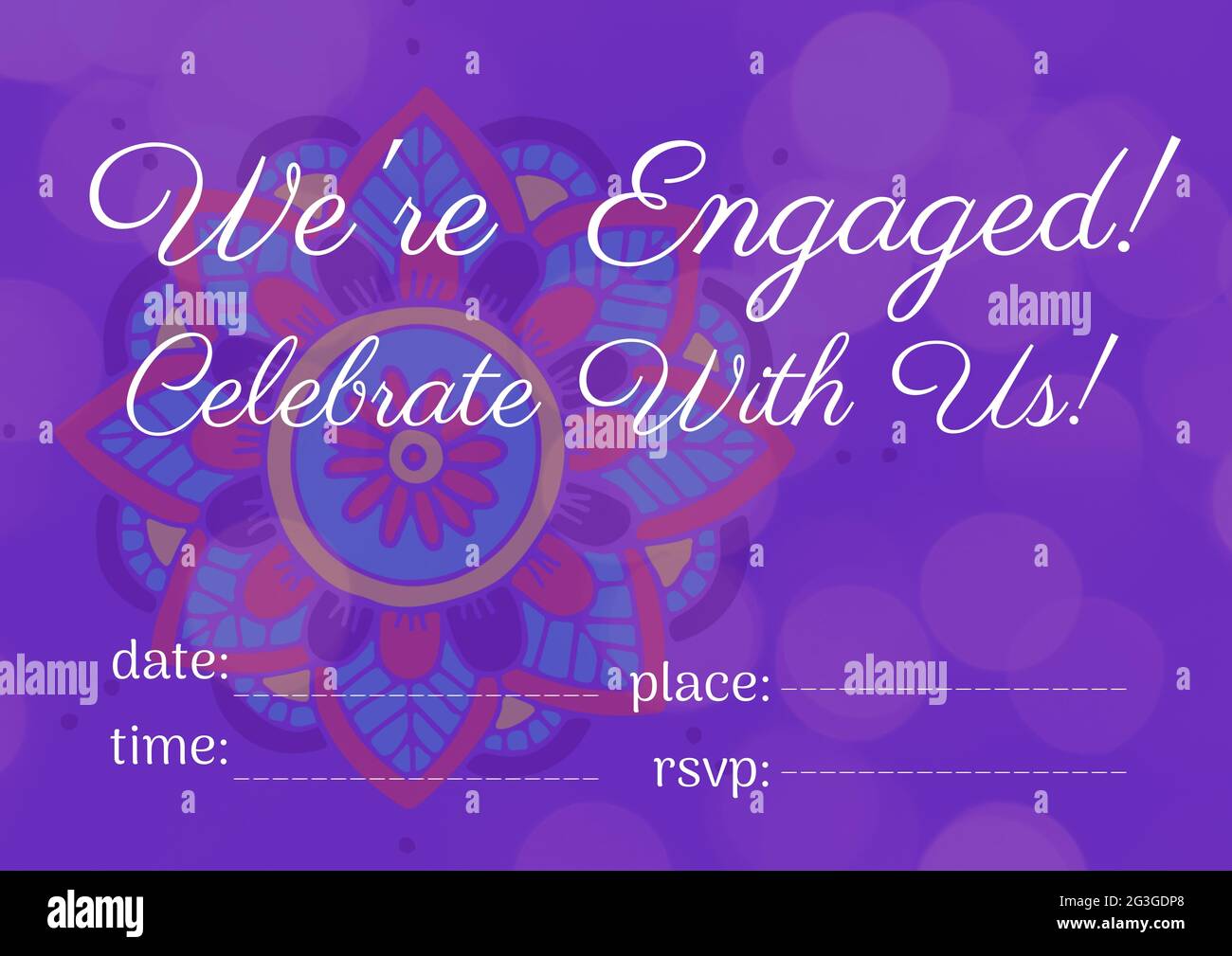 Engement Text Engagement and celebration text with copy space against colorful floral ...