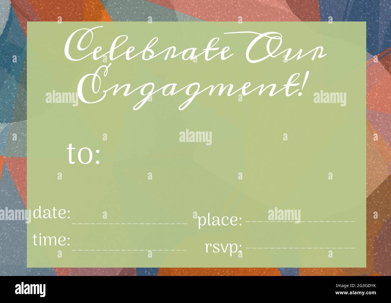 Engement Text Engagement celebration text with copy space over green banner against ...