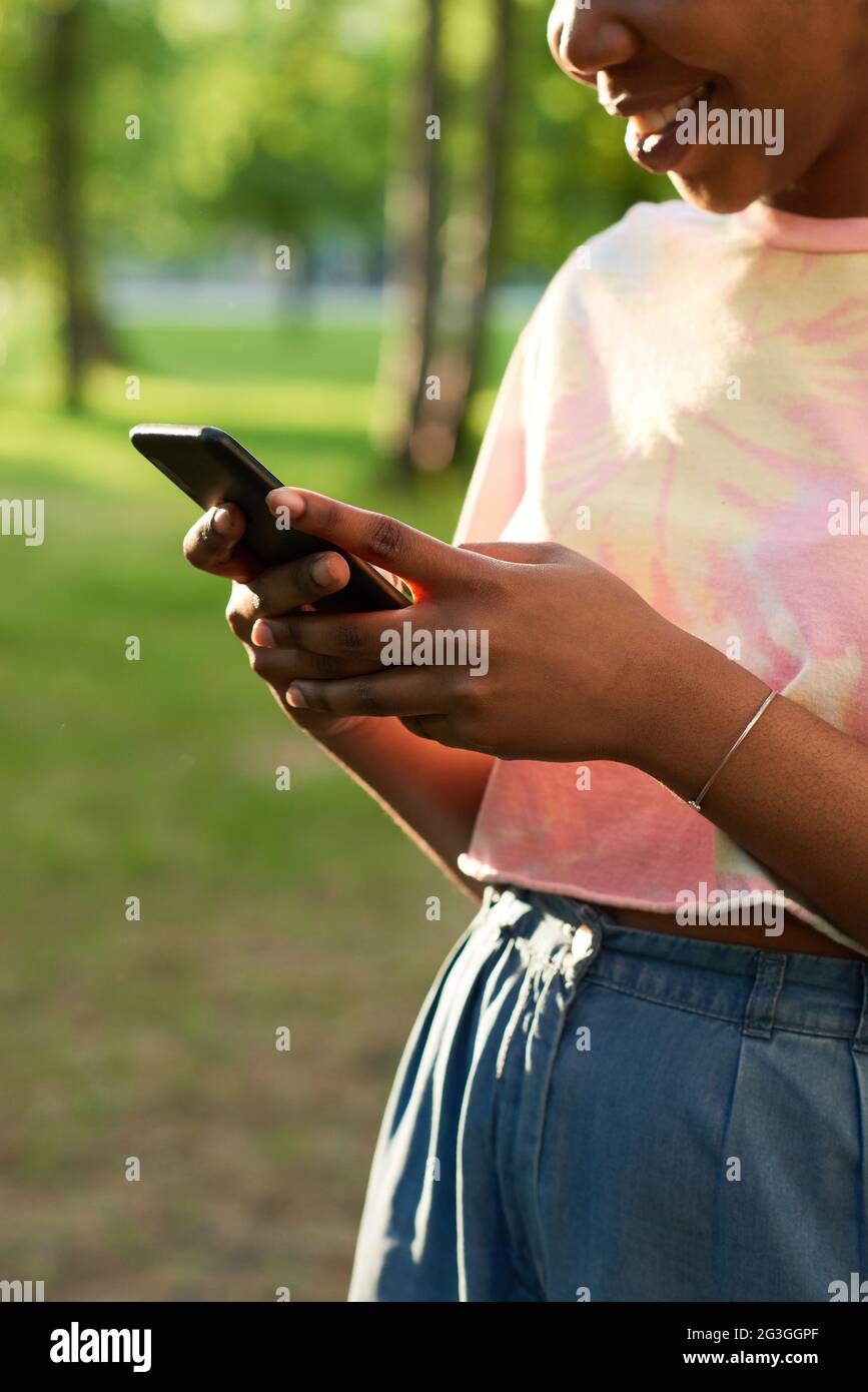 She Is Typing Message Woman typing message on smart hi-res stock photography and images - Alamy