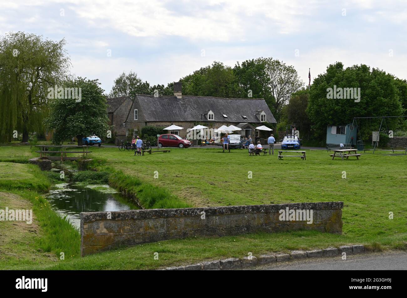Village Green in the Gloucestershire village of Beldington. Stock Photo