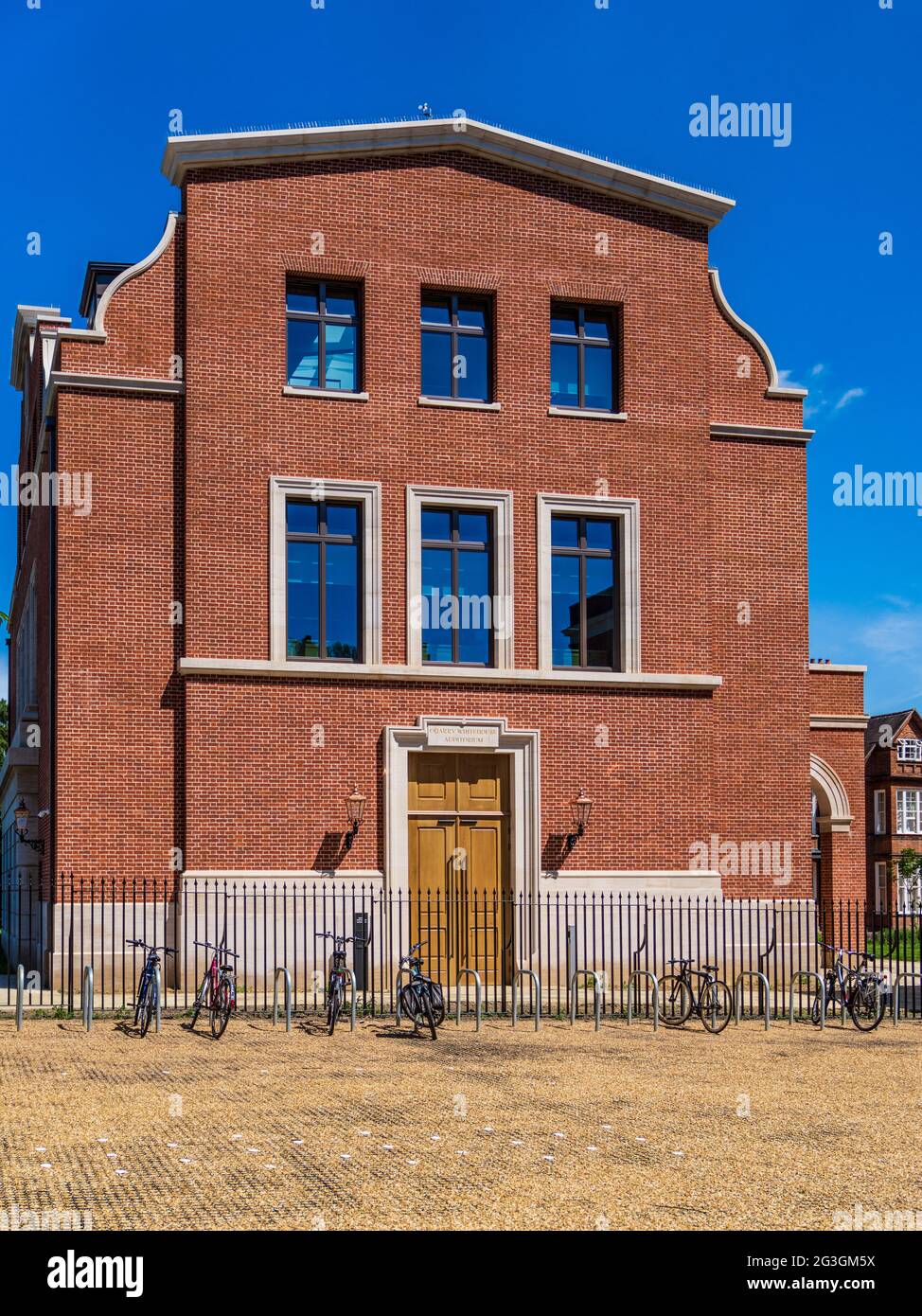 Quarry Whitehouse Auditorium at Selwyn College, a constituent college of the University of Cambridge. Opened 2021. Stock Photo
