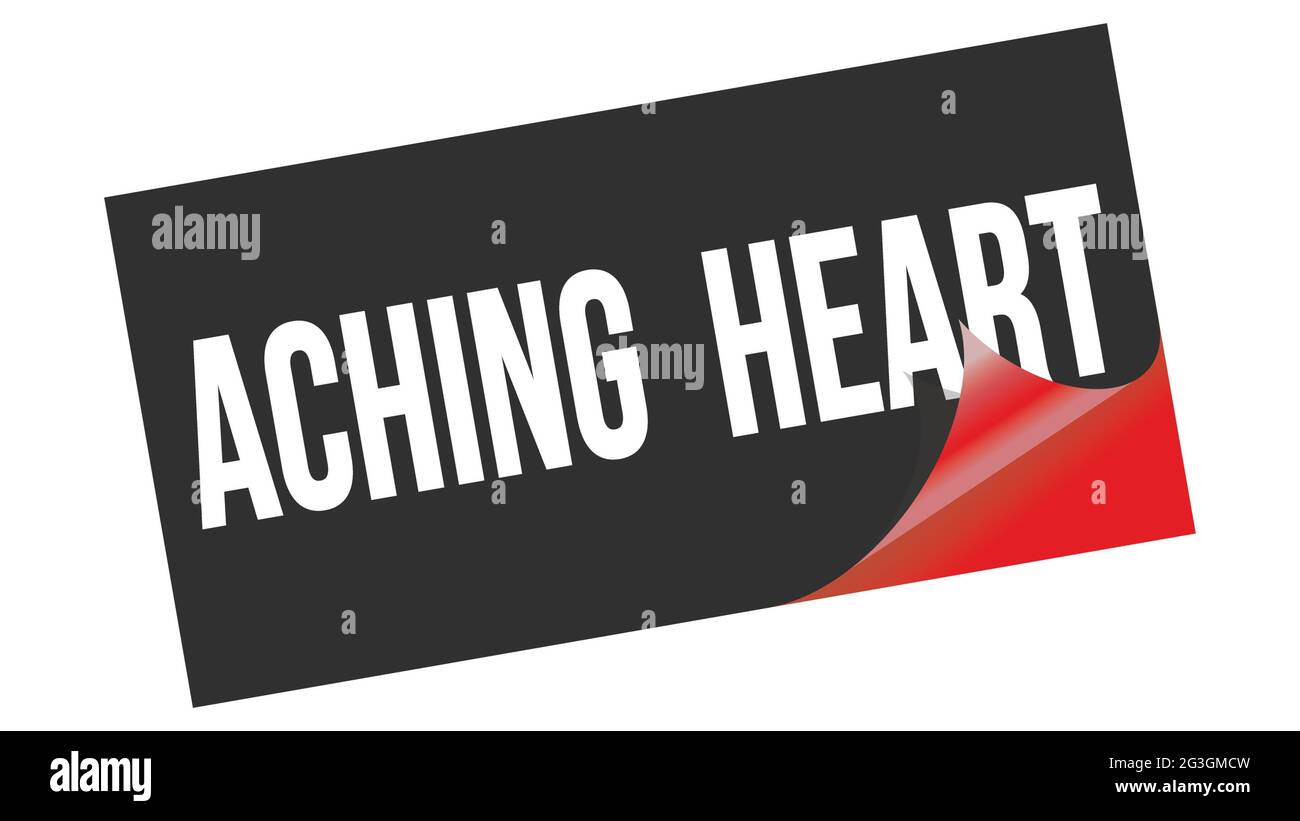ACHING HEART text written on black red sticker stamp Stock Photo - Alamy