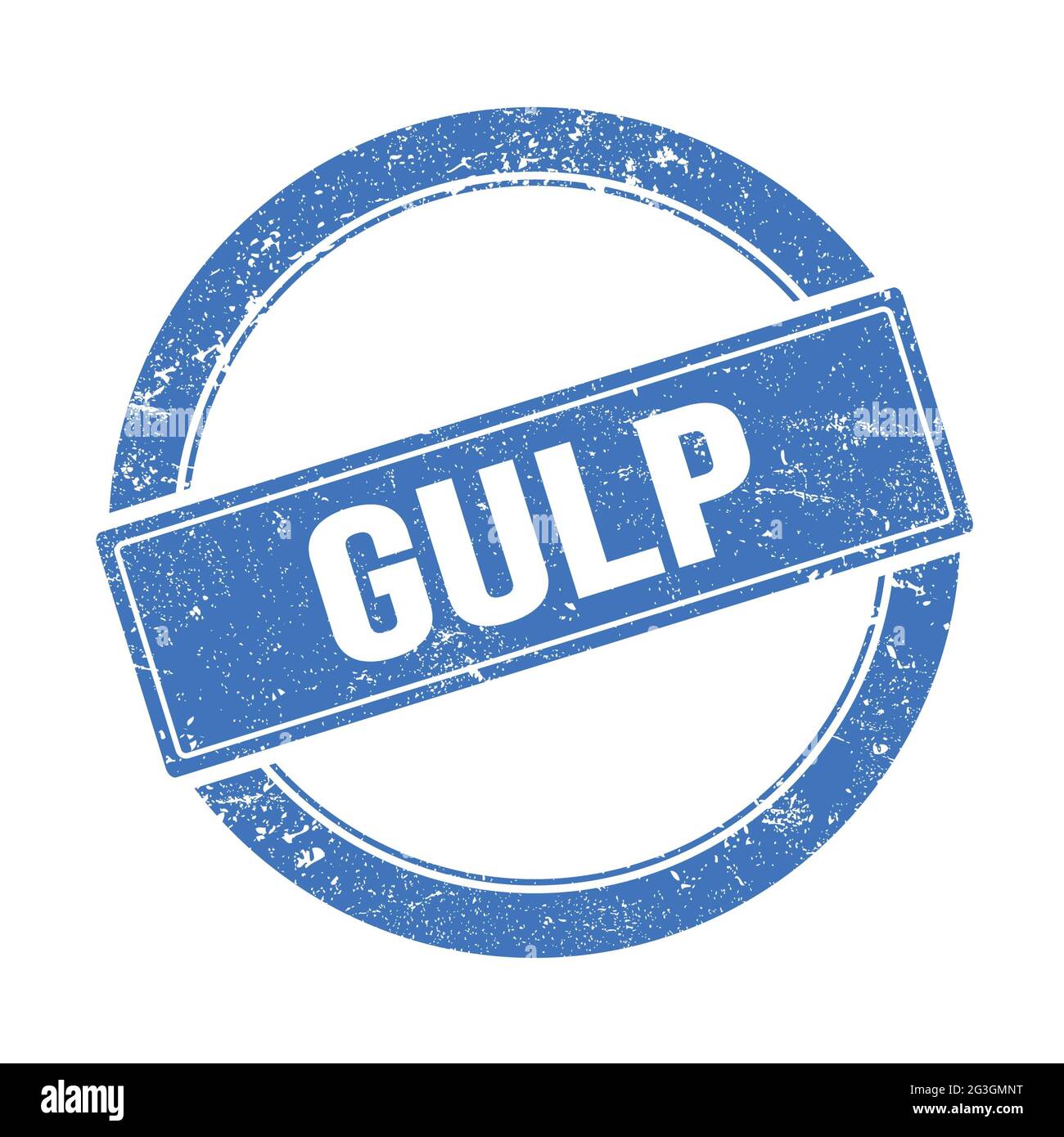 GULP text on blue grungy round vintage stamp Stock Photo - Alamy