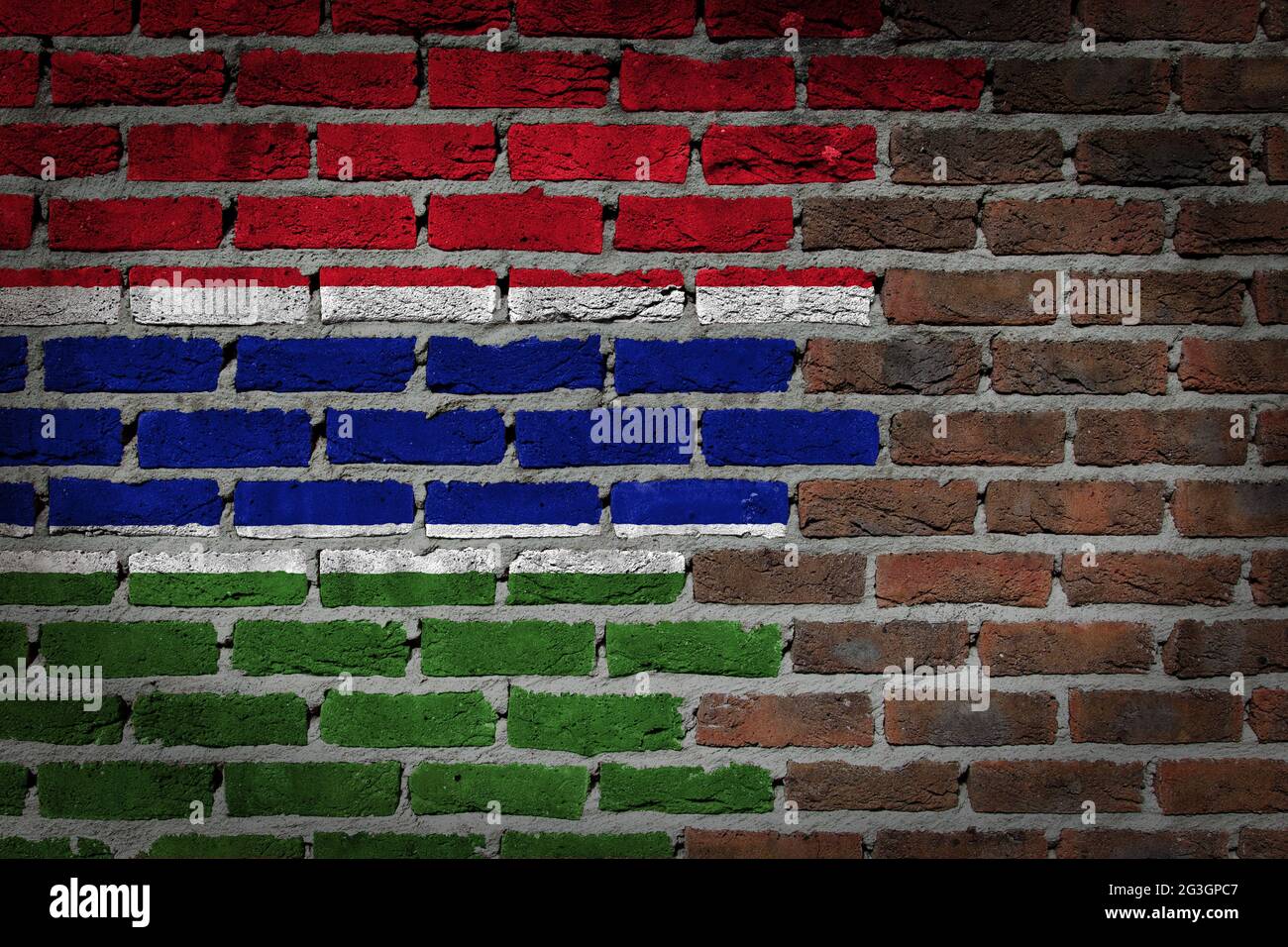 Brick wall texture with flag Stock Photo