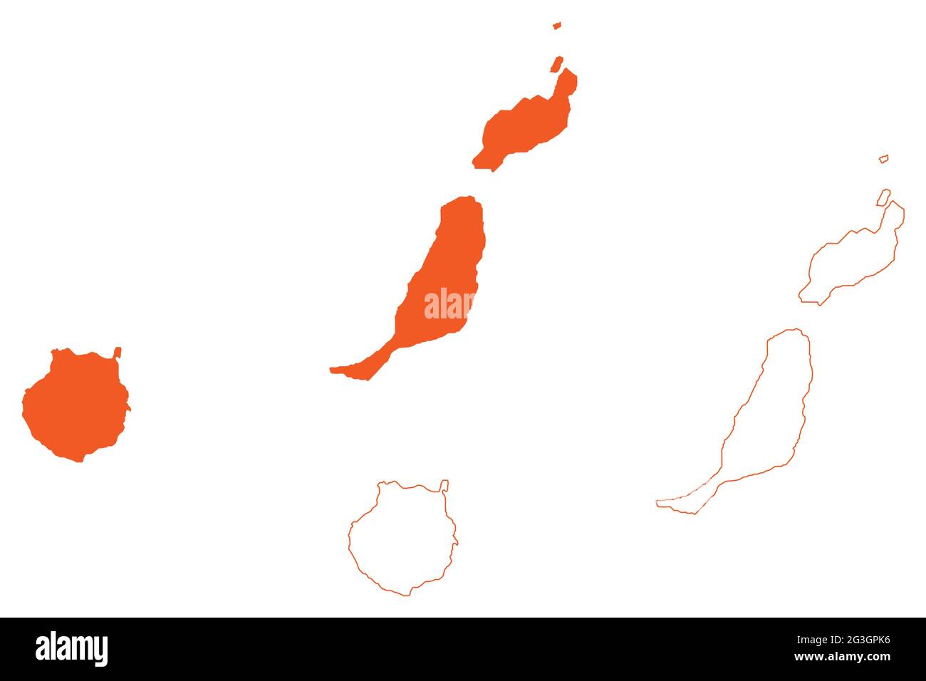 Province of Las Palmas (Kingdom of Spain, Canary Islands) map vector  illustration, scribble sketch Gran Canaria, Fuerteventura, and Lanzarote  map Stock Vector Image & Art - Alamy