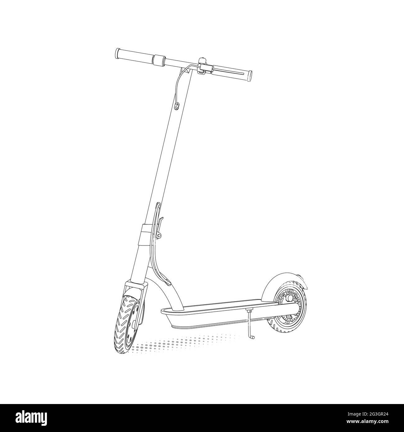 realistic illustration of an electric scooter in a linear style on white  background Stock Vector Image & Art - Alamy