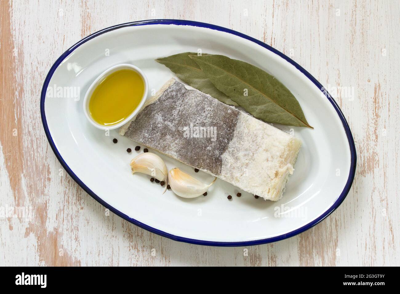 salted cod fish with oil Stock Photo Alamy