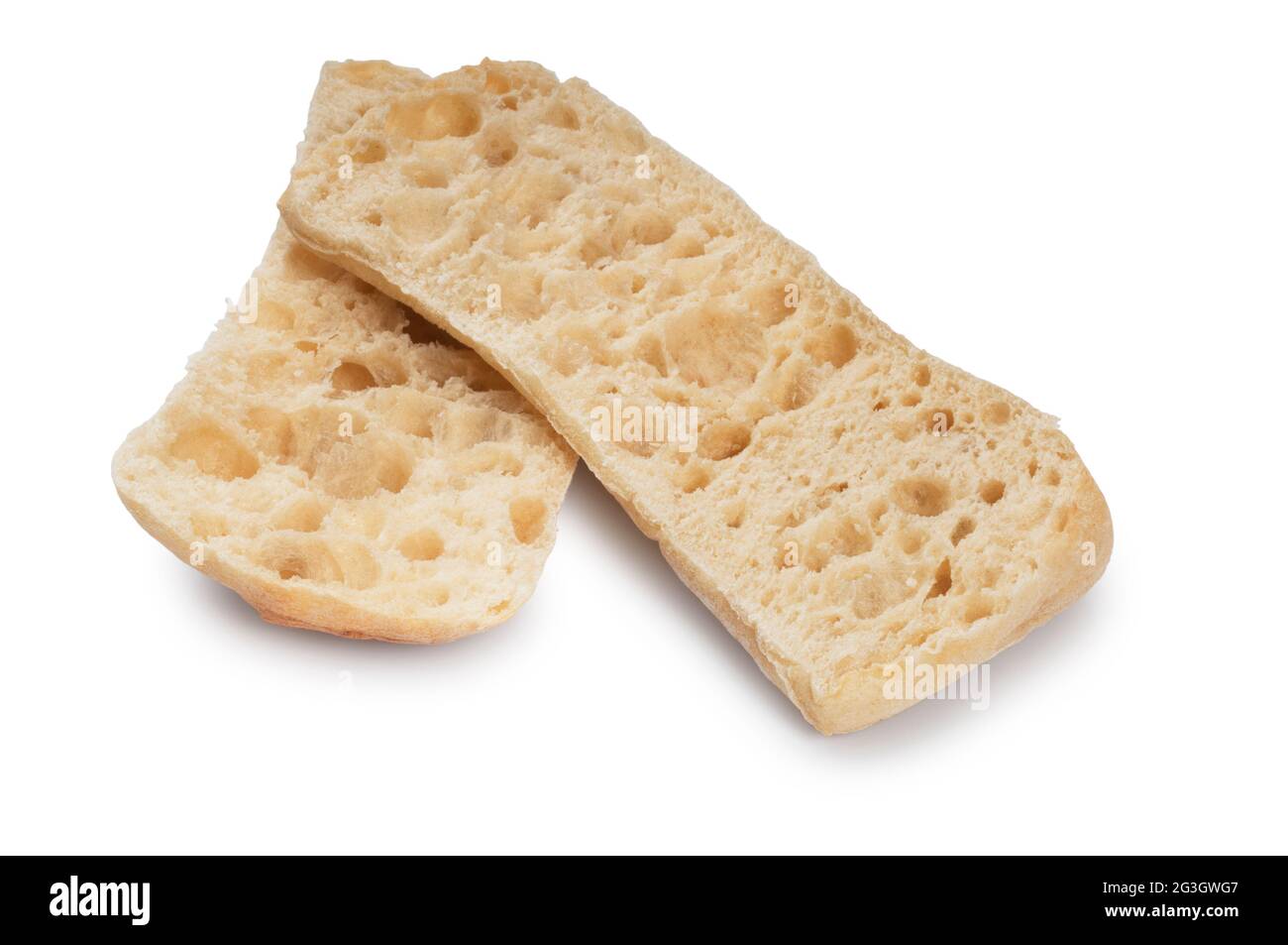 Studio shot of panini rolls cut out against a white background - John Gollop Stock Photo