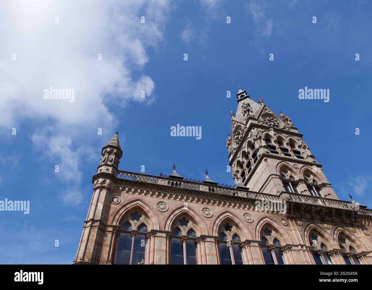 10 June 2021 - Chester, UK: Full frame image of city centre church Stock Photo