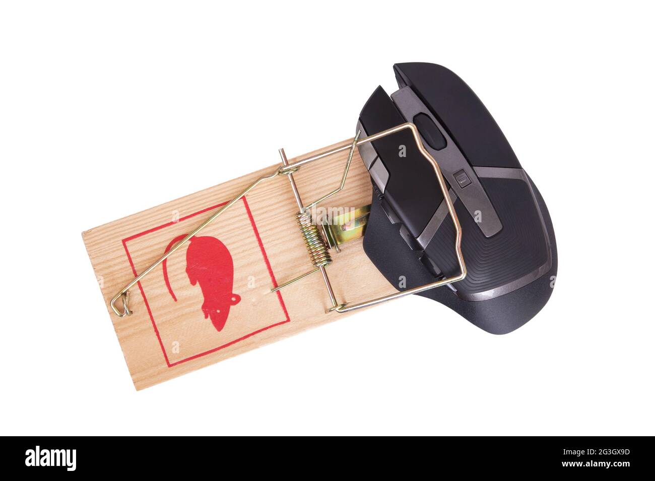 Modern computer mouse in a mousetrap Stock Photo Alamy