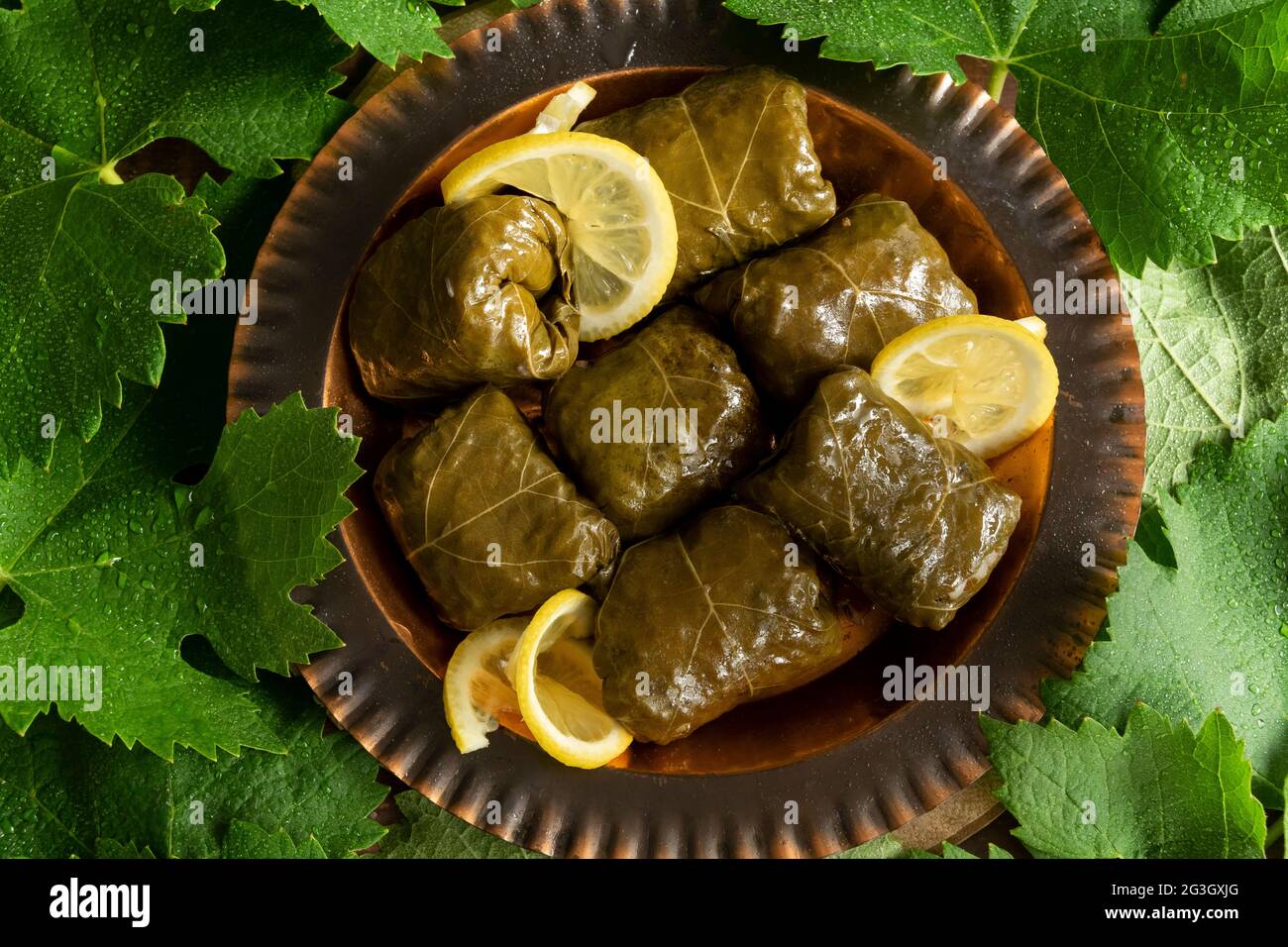 Stuffed grape leaves, healthy homemade food Stock Photo Alamy