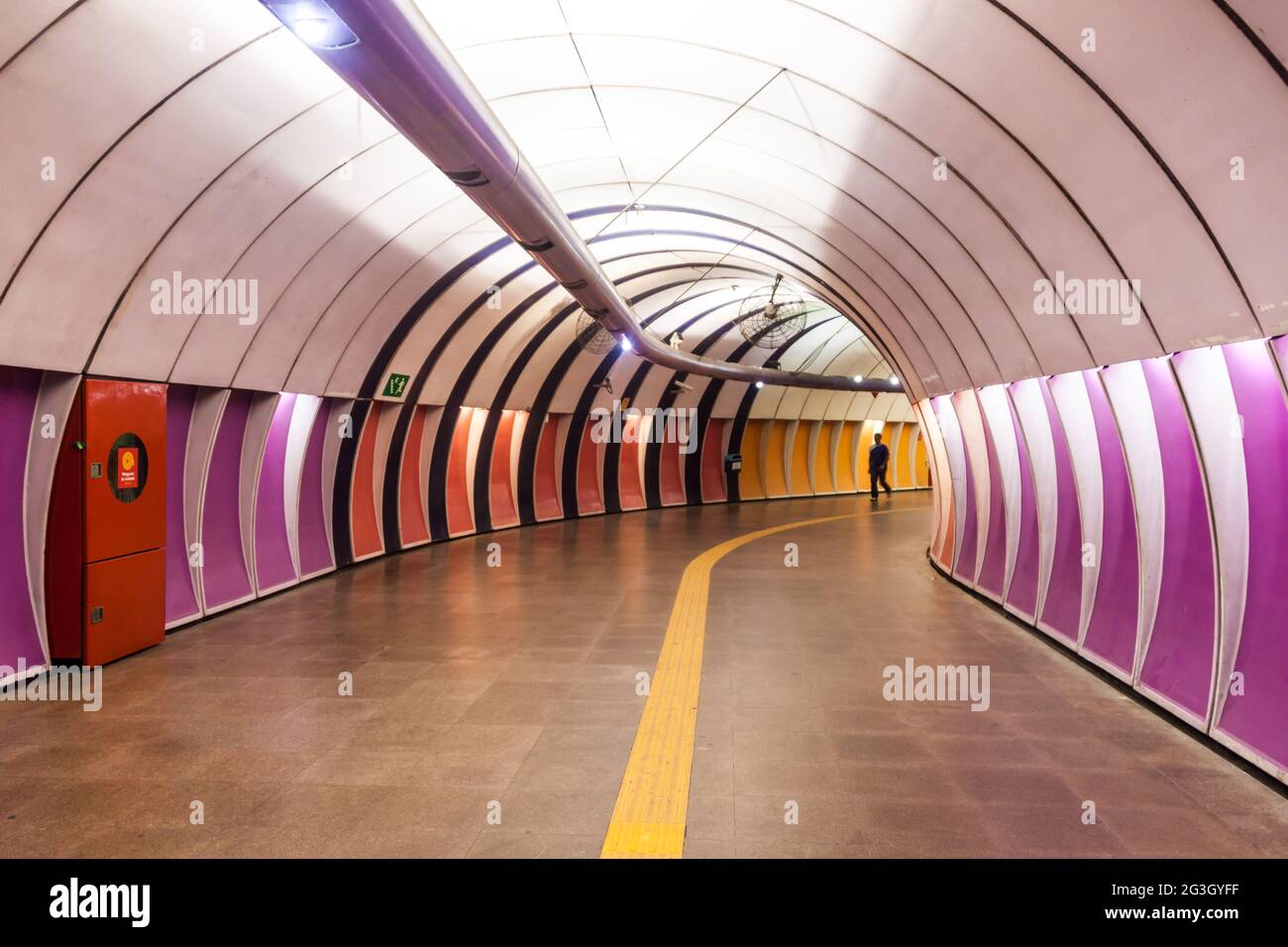 RIO DE JANEIRO, BRAZIL - JAN 27, 2015: View of a subway to metro station Cardeal Arcoverde in Rio de Janeiro, Brazil Stock Photo