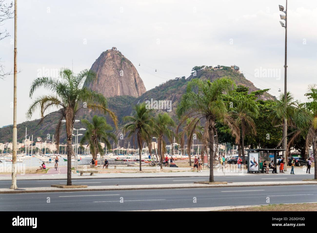 RIO DE JANEIRO, BRAZIL - JANUARY 27, 2015: View of Sugarloaf mountain in Rio de Janeiro. Stock Photo