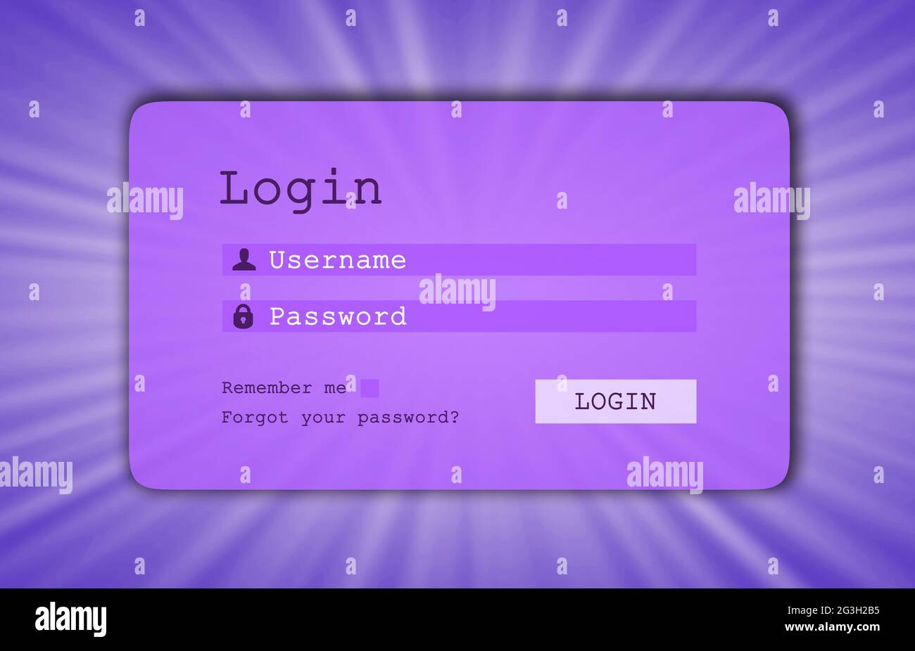 Login interface - username and password Stock Photo