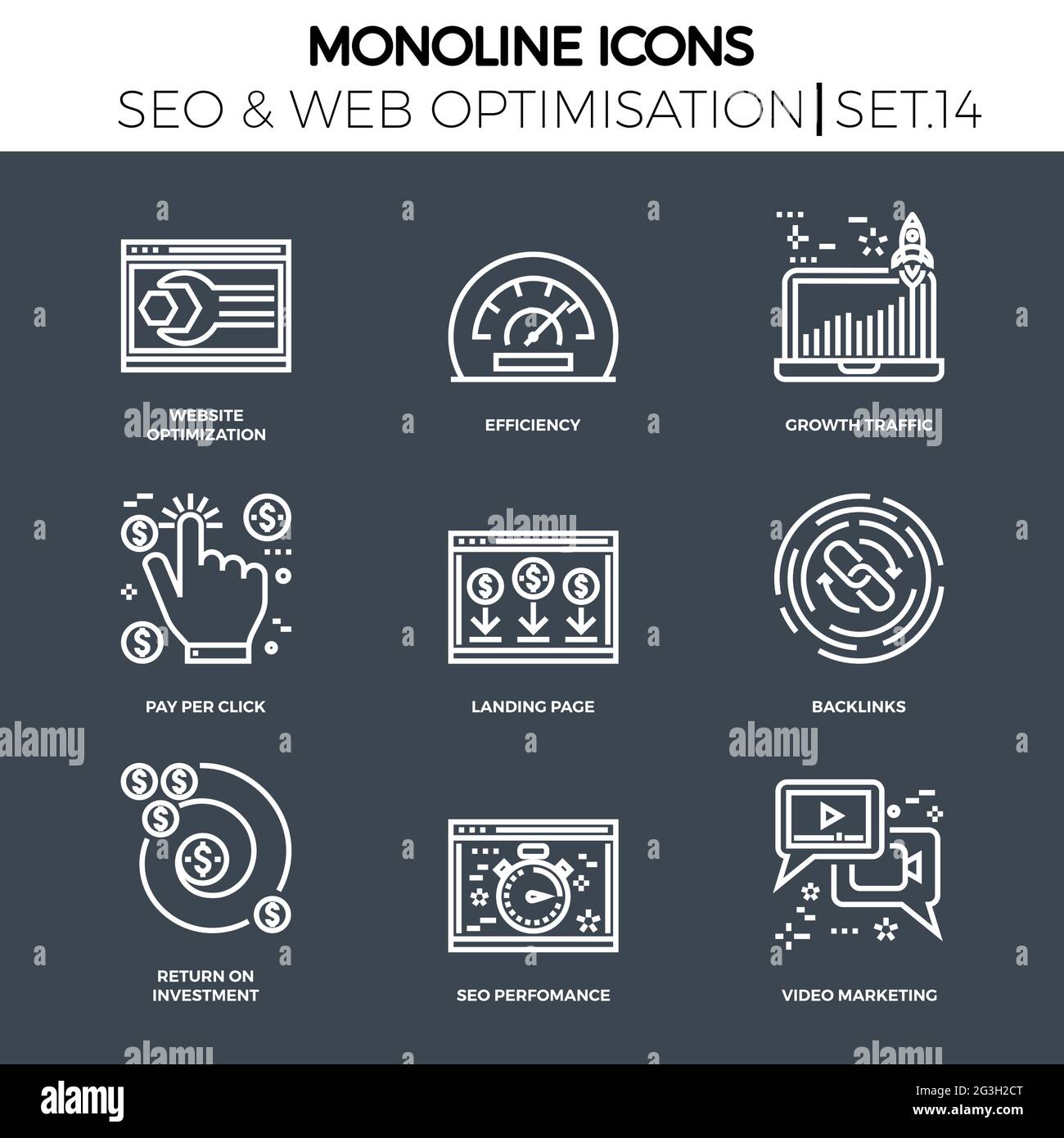 Line icons set with flat design Stock Vector Image & Art - Alamy