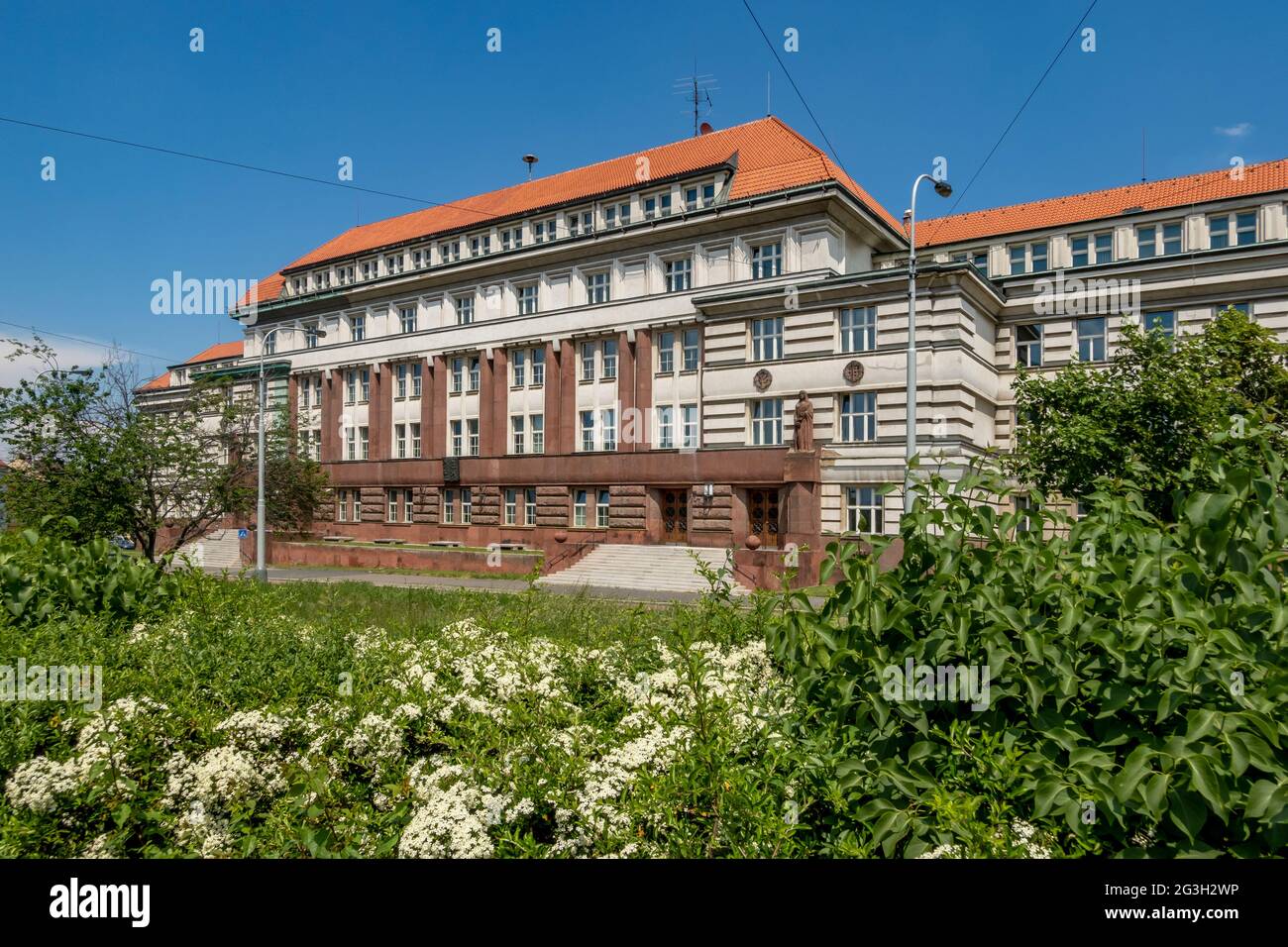 High Court in Prague and High Public Prosecutor’s Office, with entrance to the building, Pankrác, Prague, Czech republic, Europe Stock Photo