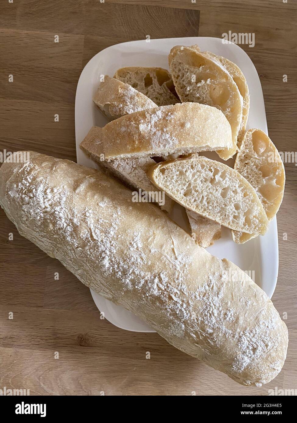 Fresh baked ciabatta Italian bread Stock Photo