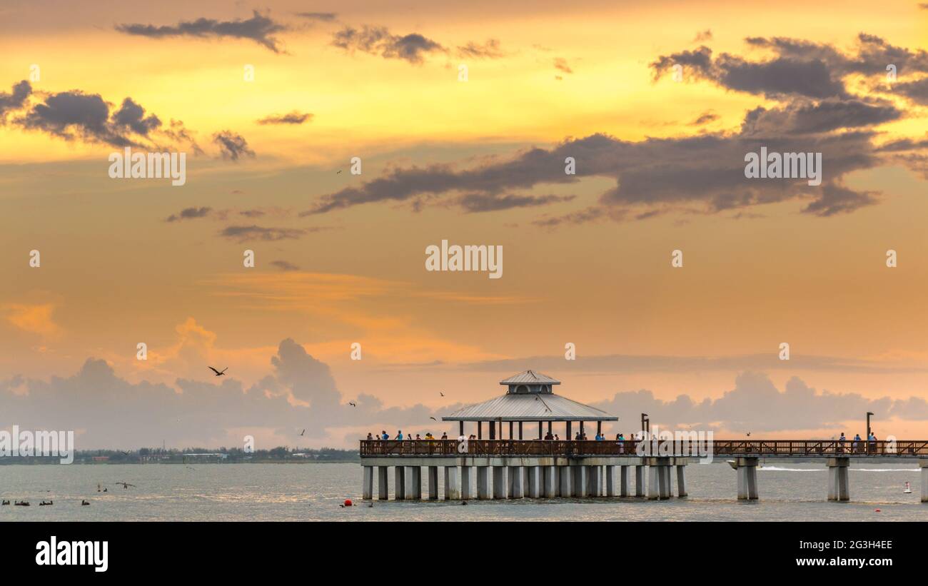 Waiting for the Sunset on the Atlantic Ocean Stock Photo