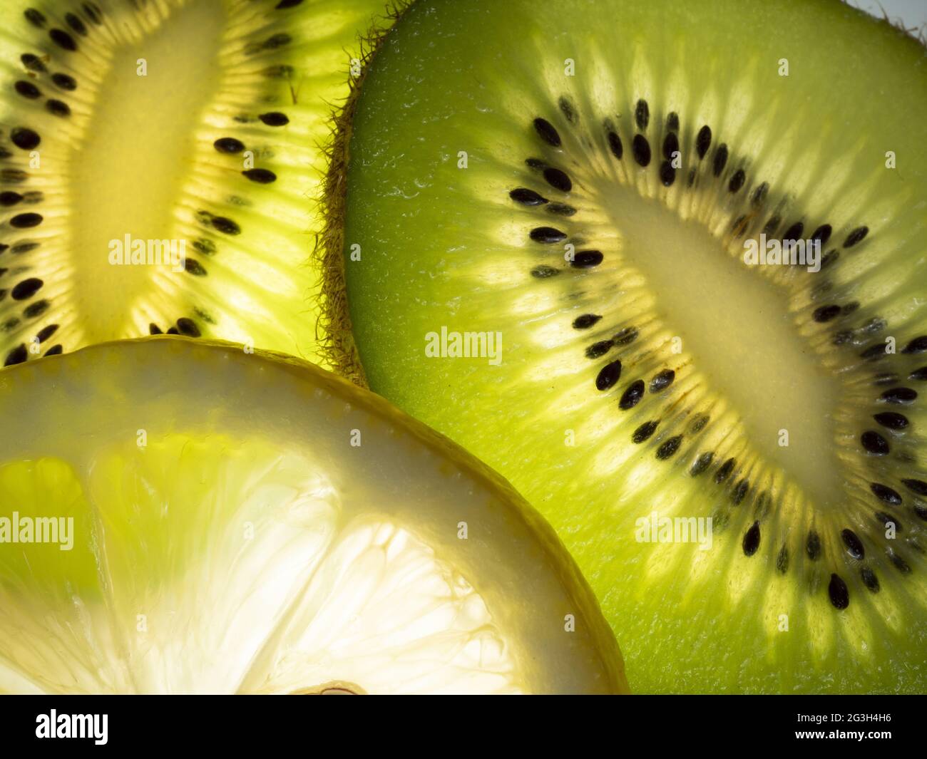kiwi and lemon wedges Stock Photo