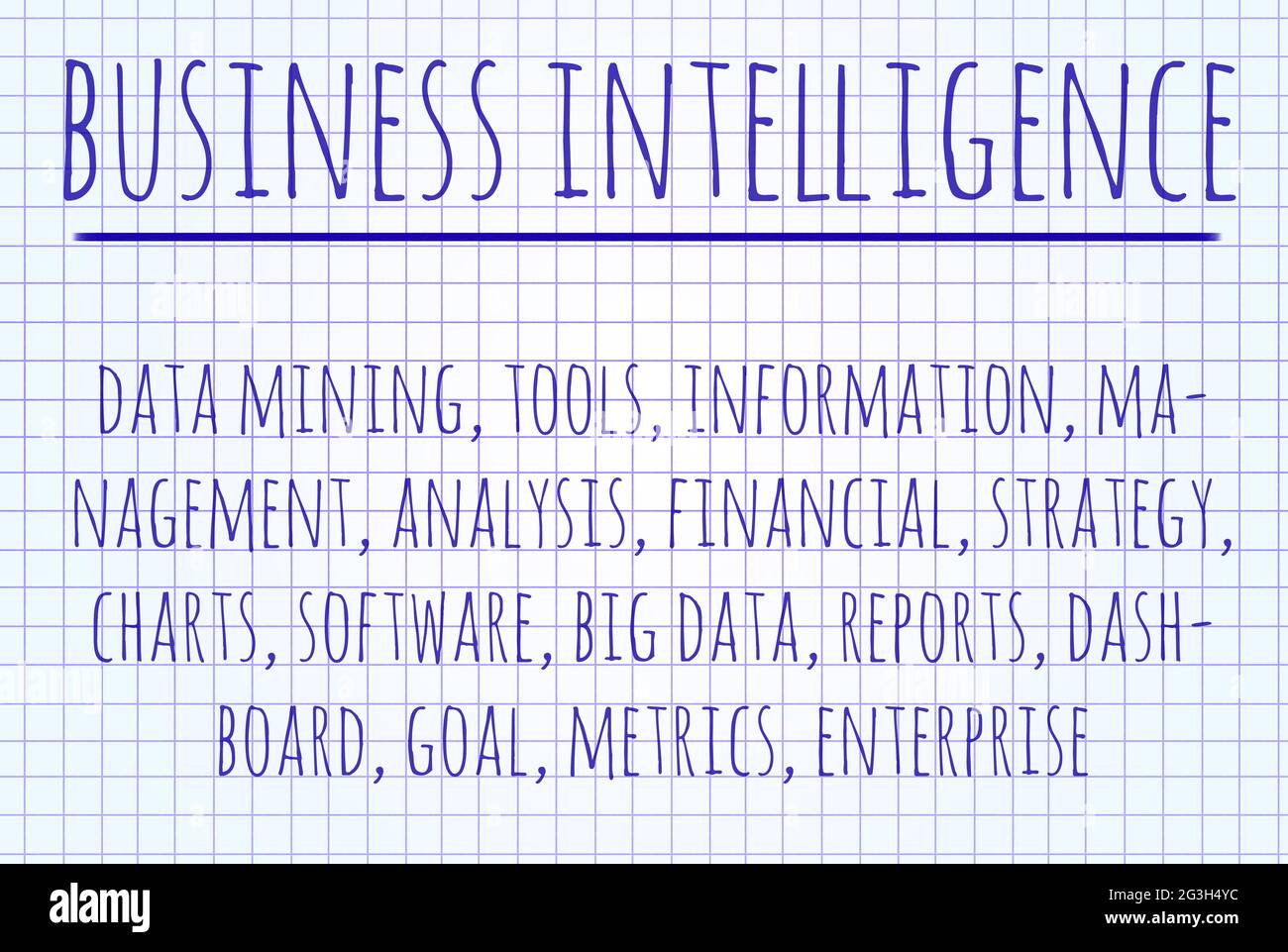 Business intelligence word cloud Stock Photo Alamy