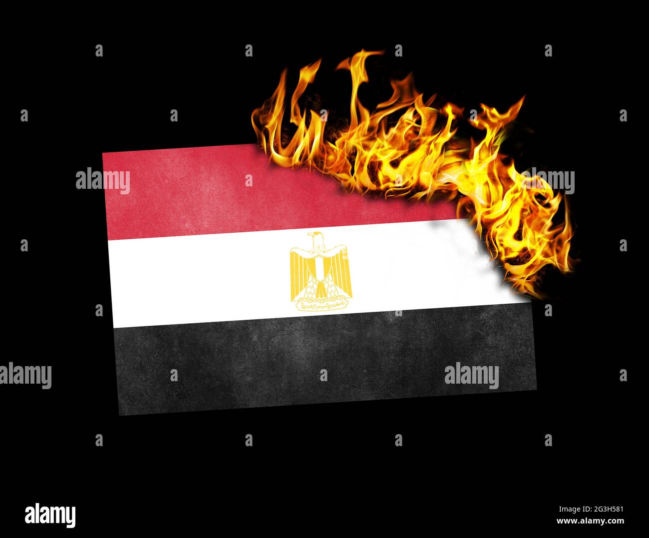Flag burning Egypt Stock Photo Alamy