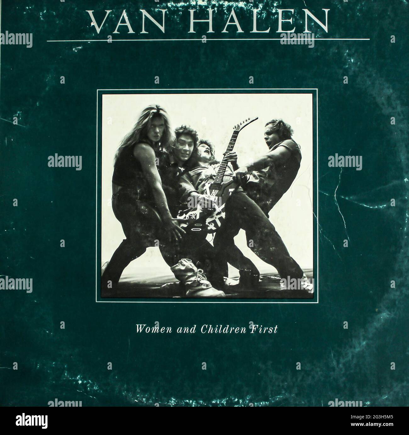 Hard rock, heavy metal and glam metal band, Van Halen music album on vinyl record LP disc.  Titled: Women and Children First album cover Stock Photo