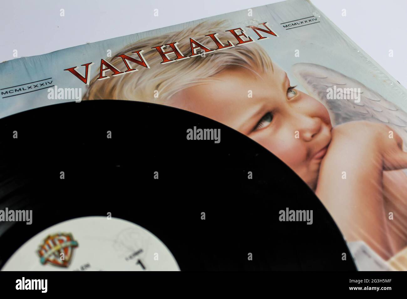 Hard rock, heavy metal and glam metal band, Van Halen music album on vinyl record LP disc. Titled: 1984 also known as MCMLXXXIV album cover Stock Photo