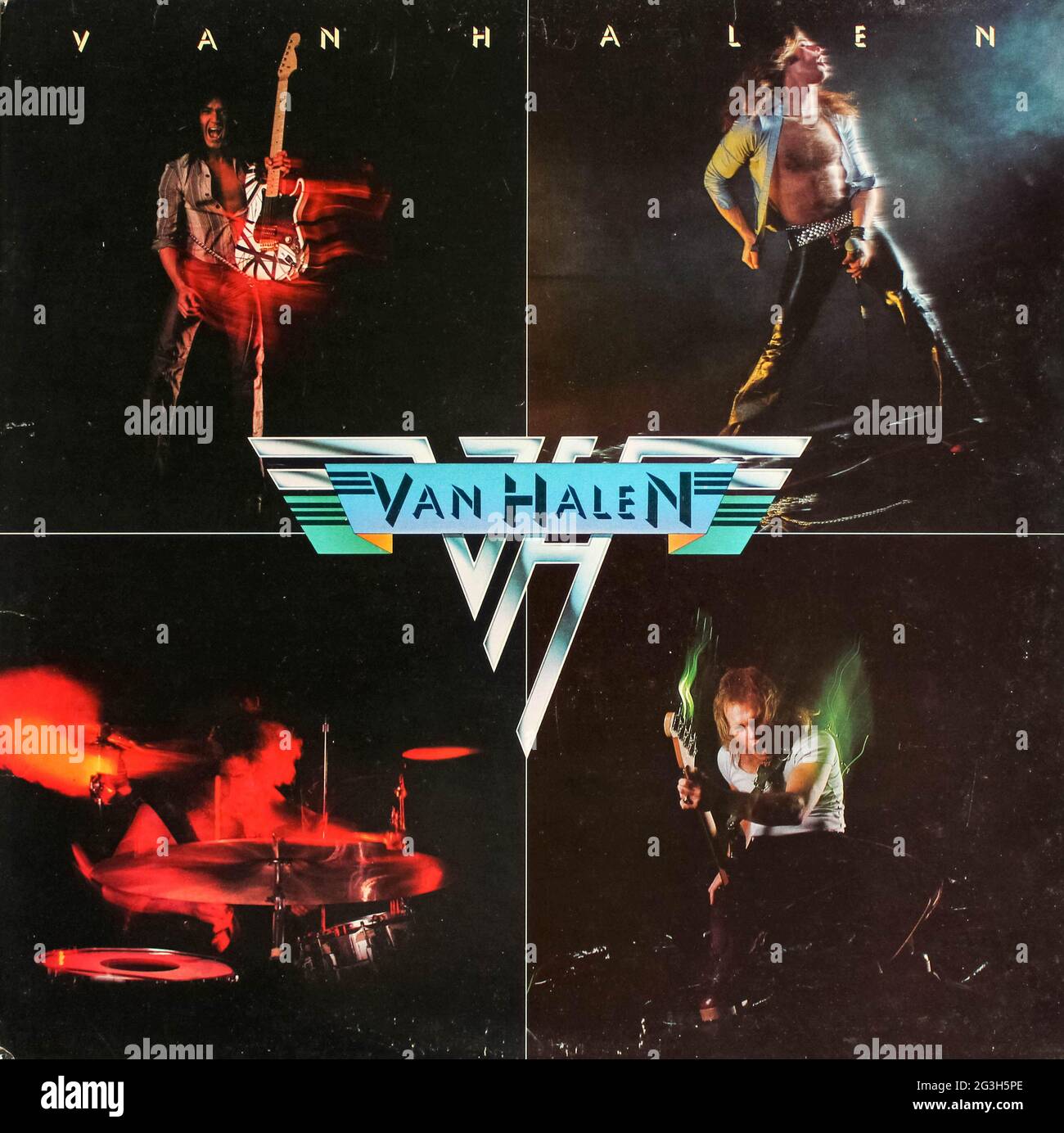 Hard rock, heavy metal and glam metal band, Van Halen music album on vinyl record LP disc. Van Halen is the self-titled debut album cover Stock Photo