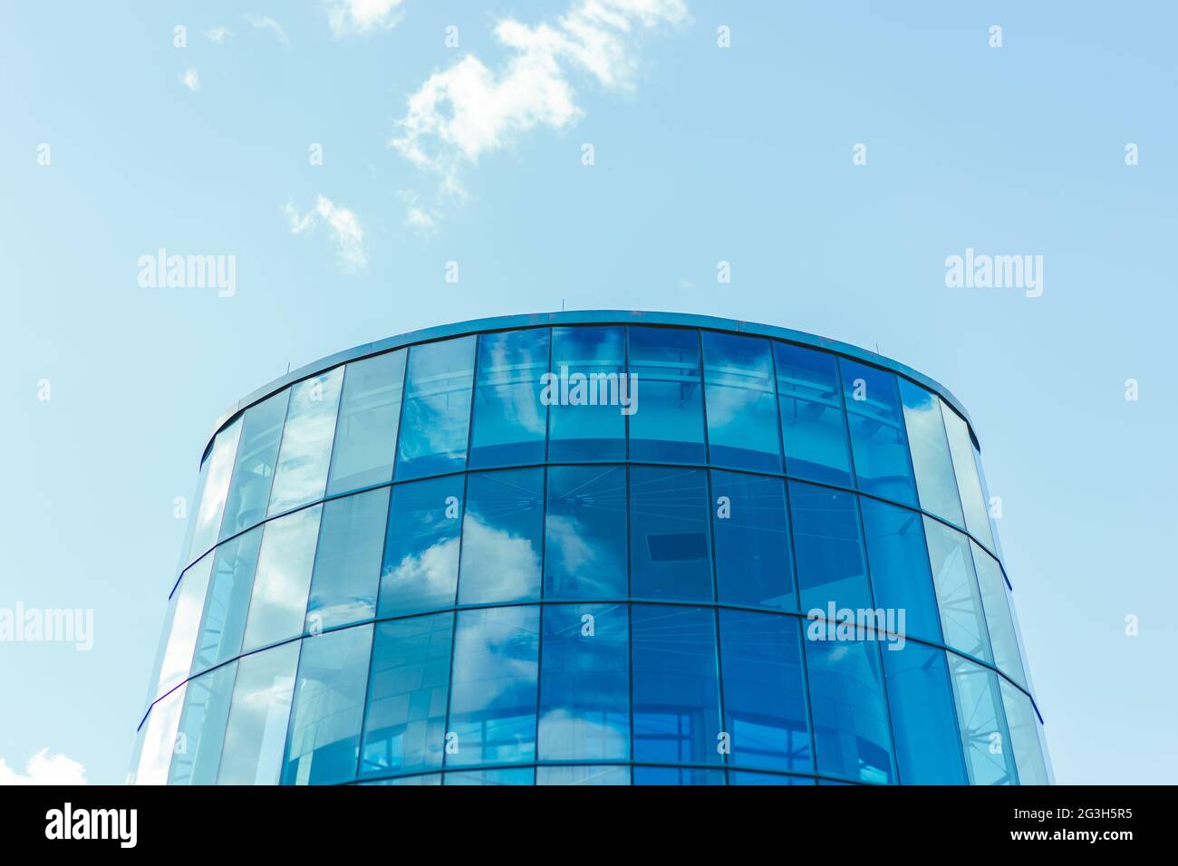 Southfield Public Library blue geometric glass building architecture in Michigan, USA Stock Photo