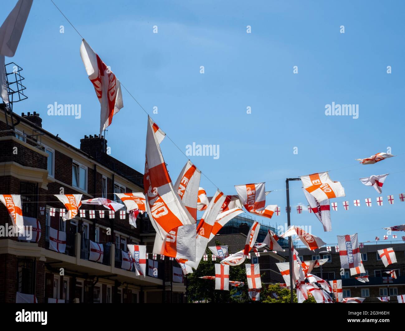 Exploding Flags Euros Football Some of the 400 England flags on display across the Kirby Estate in ...