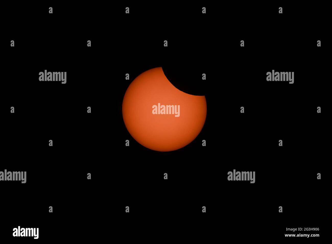 annular solar eclipse on June 10, 2021 Stock Photo