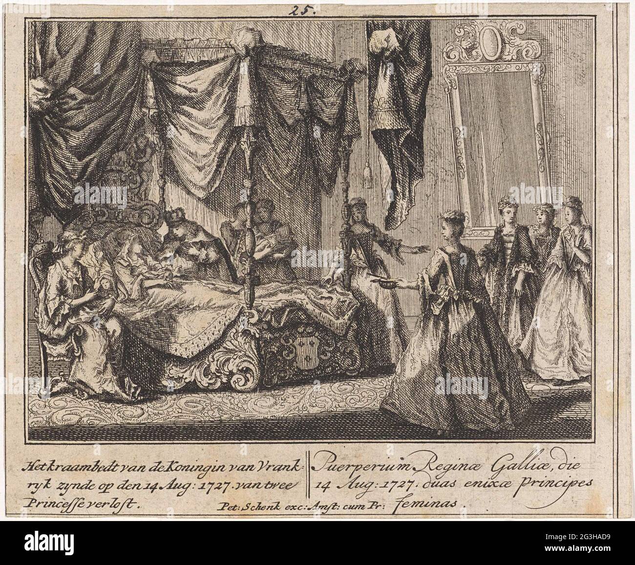 Maria Lescolenska In The Baby Bed The Maternity Bed Of The Queen Of Vrankryk Zynde On Aug 14 1727 Of Two Princesse Redeemed Maria Lesczinska Queen Of France Lies In The Baby