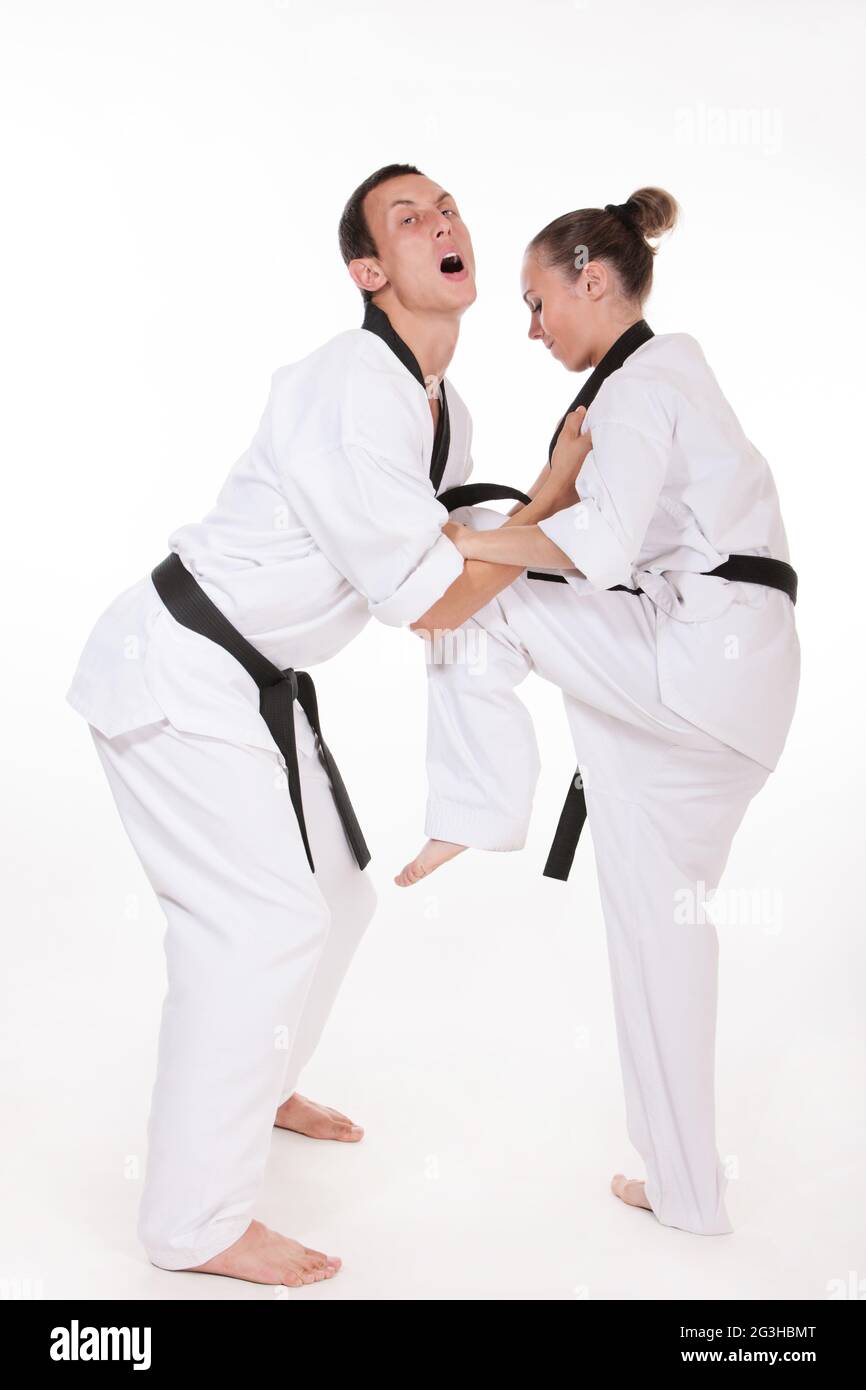 Knee strike in close fight Stock Photo Alamy