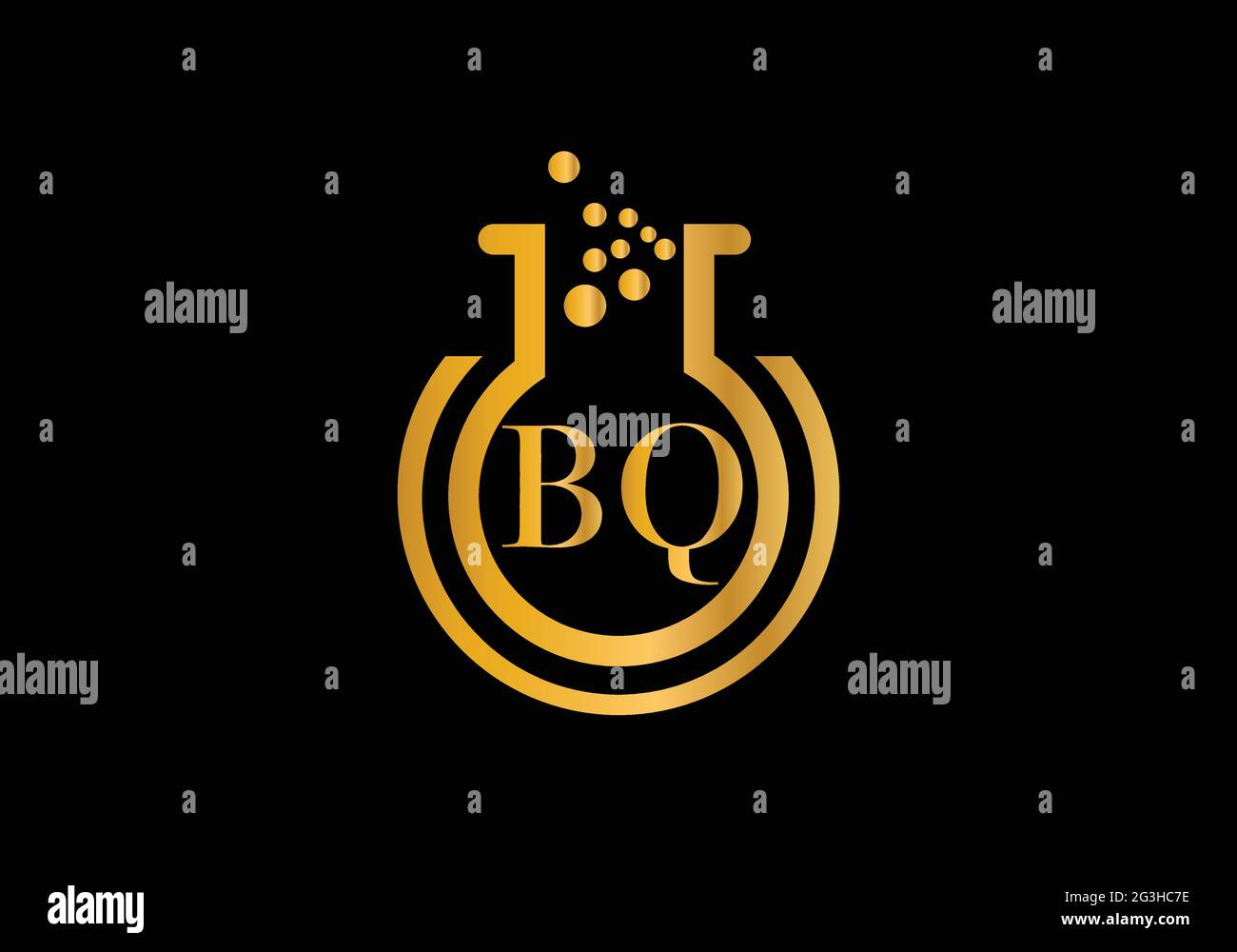 Initial Laboratory with Letter B Q Creative Modern Business Typography