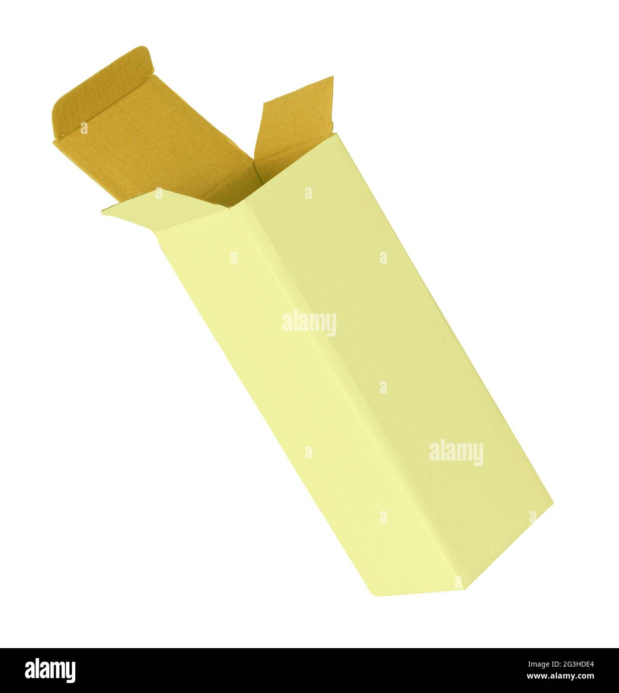 Yellow cardboard box on a white background Stock Photo Alamy