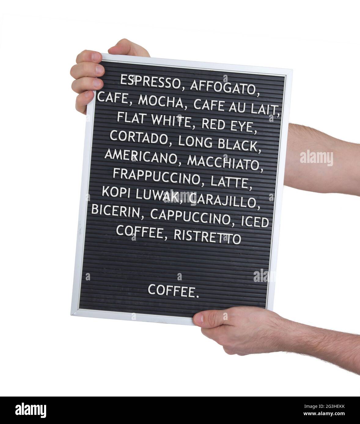 Lifestyle concept in plastic letters on very old menu board Stock Photo