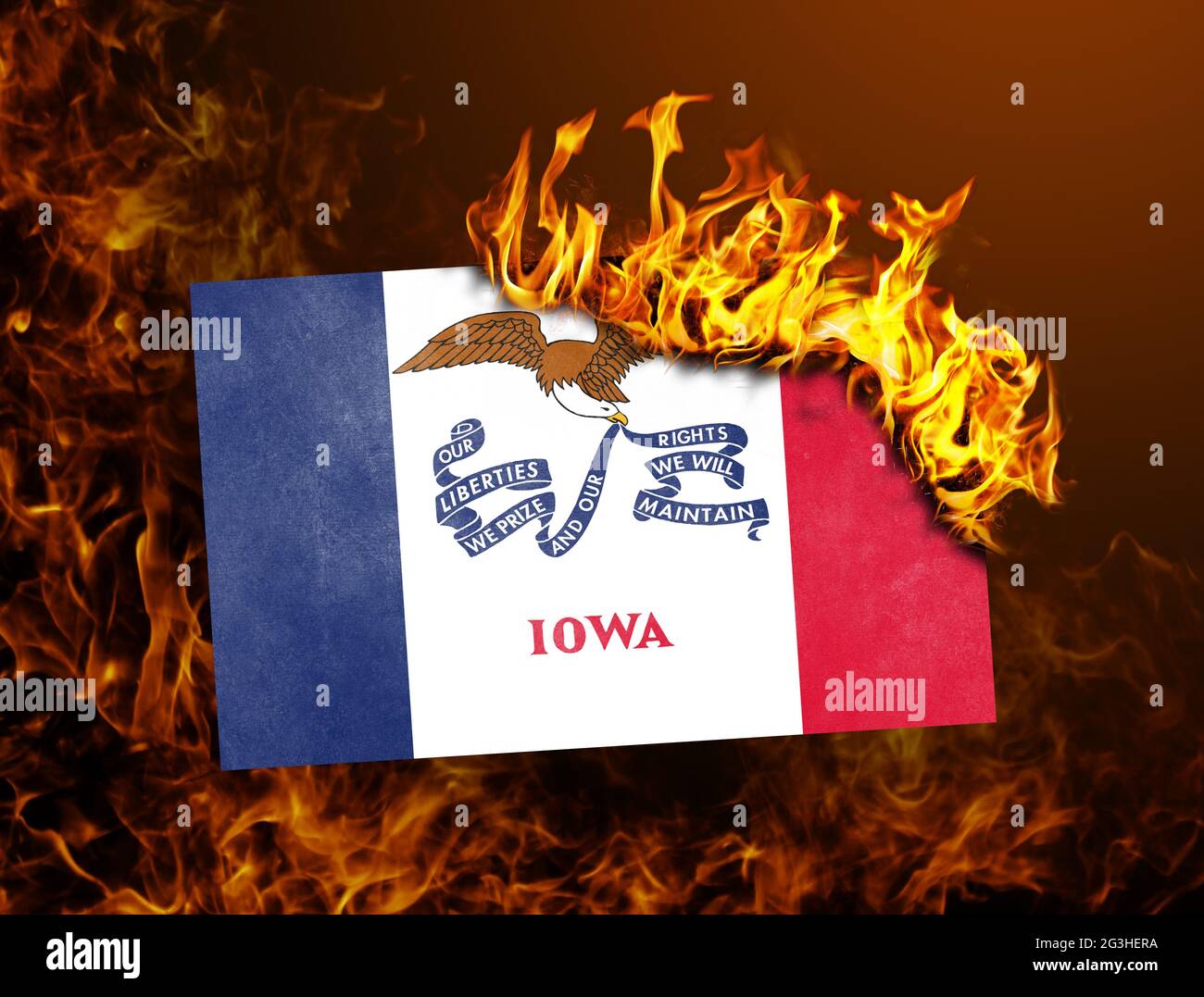 Flag burning Iowa Stock Photo Alamy