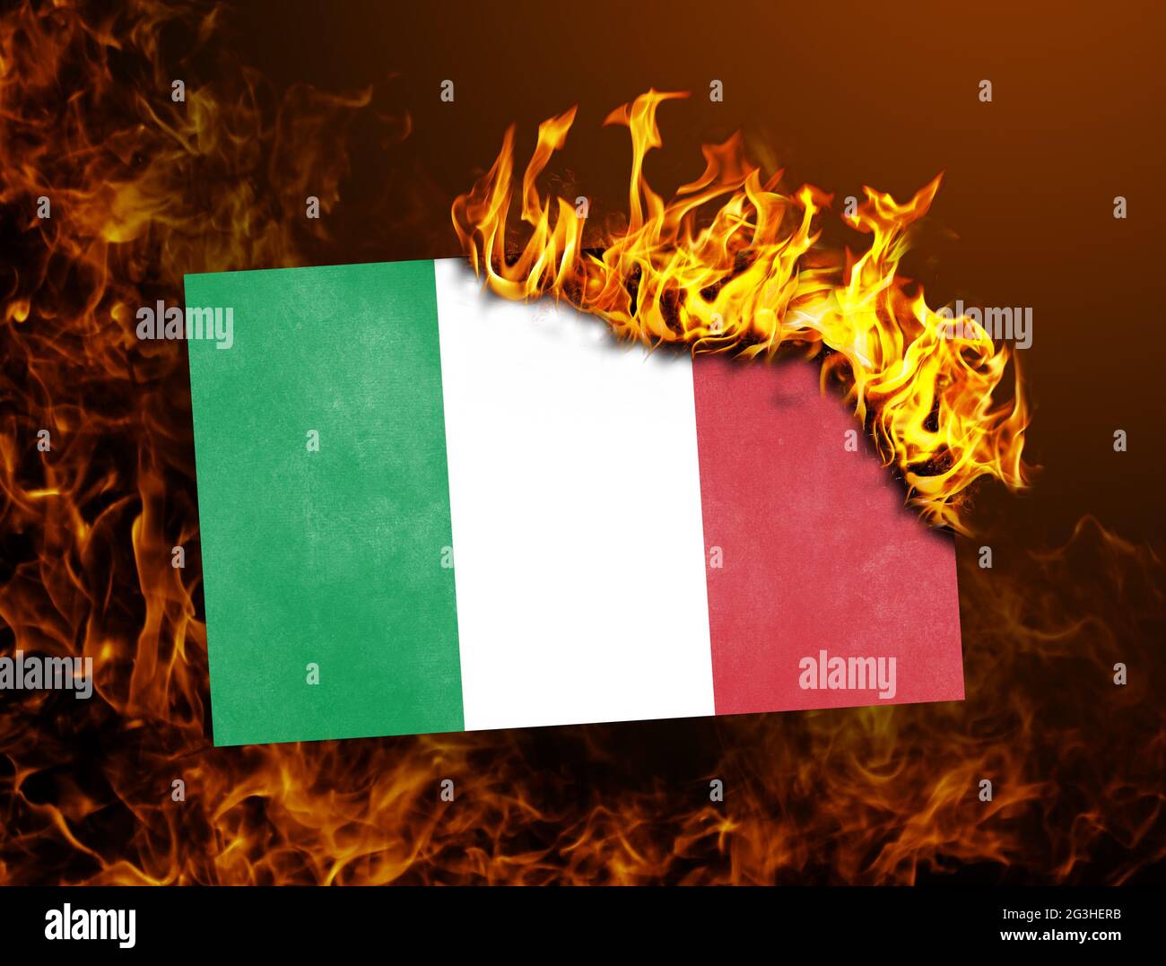 Flag burning Italy Stock Photo Alamy