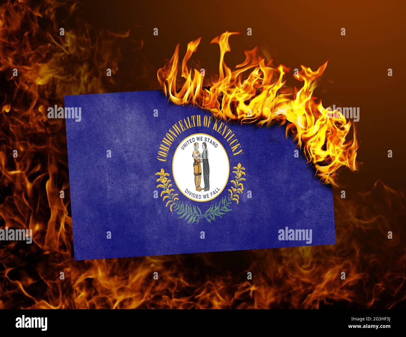 Flag burning Kentucky Stock Photo Alamy