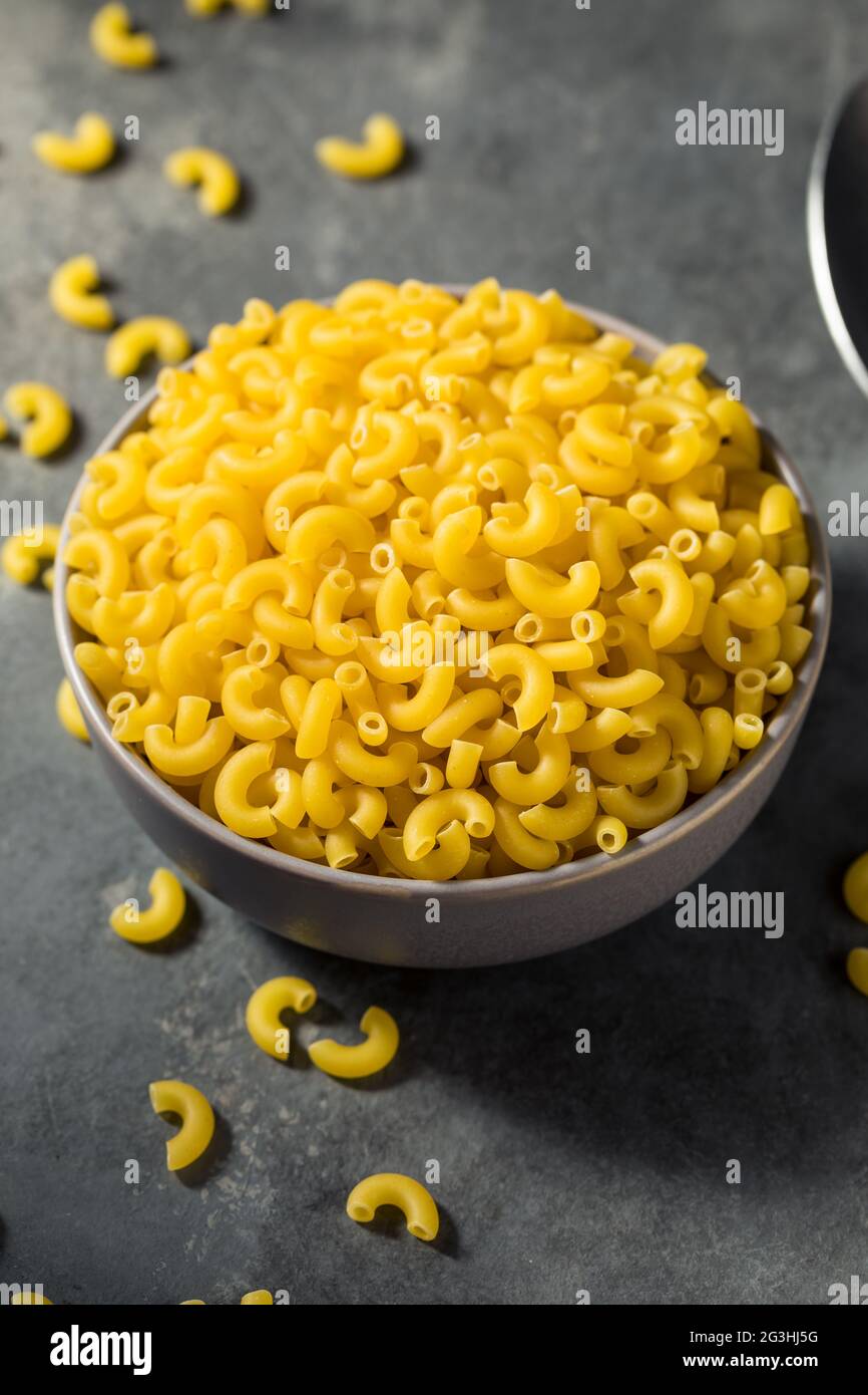 Dry Organic Elbow Macaroni Pasta Ready to Cook Stock Photo Alamy