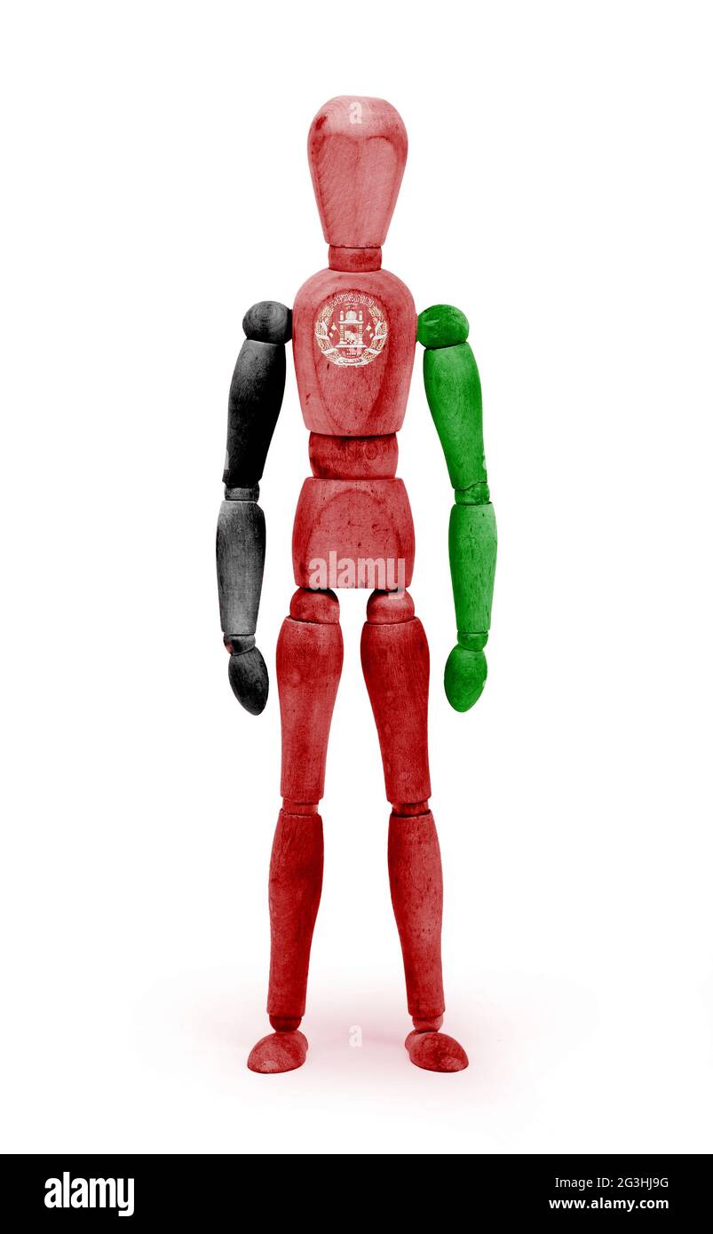 Wood figure mannequin with flag bodypaint Afghanistan Stock Photo Alamy