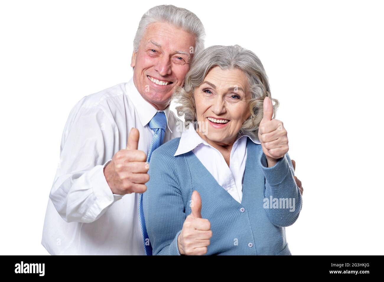 Aged couple showing thumbs up hi-res stock photography and images - Alamy