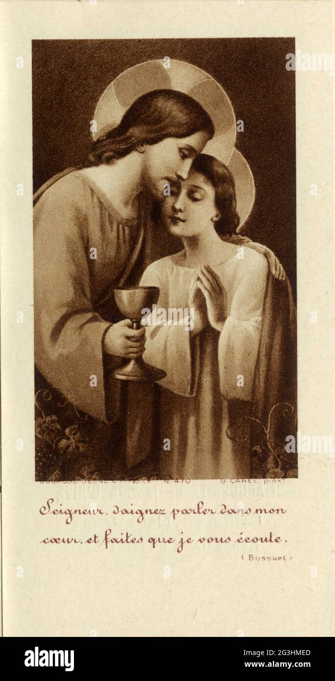 Carte Religieuse Ancienne Seigneur Daignez Parler Dans Mon Coeur Et Faites Que Je Vous Ecoute Bossuet Stock Photo Alamy