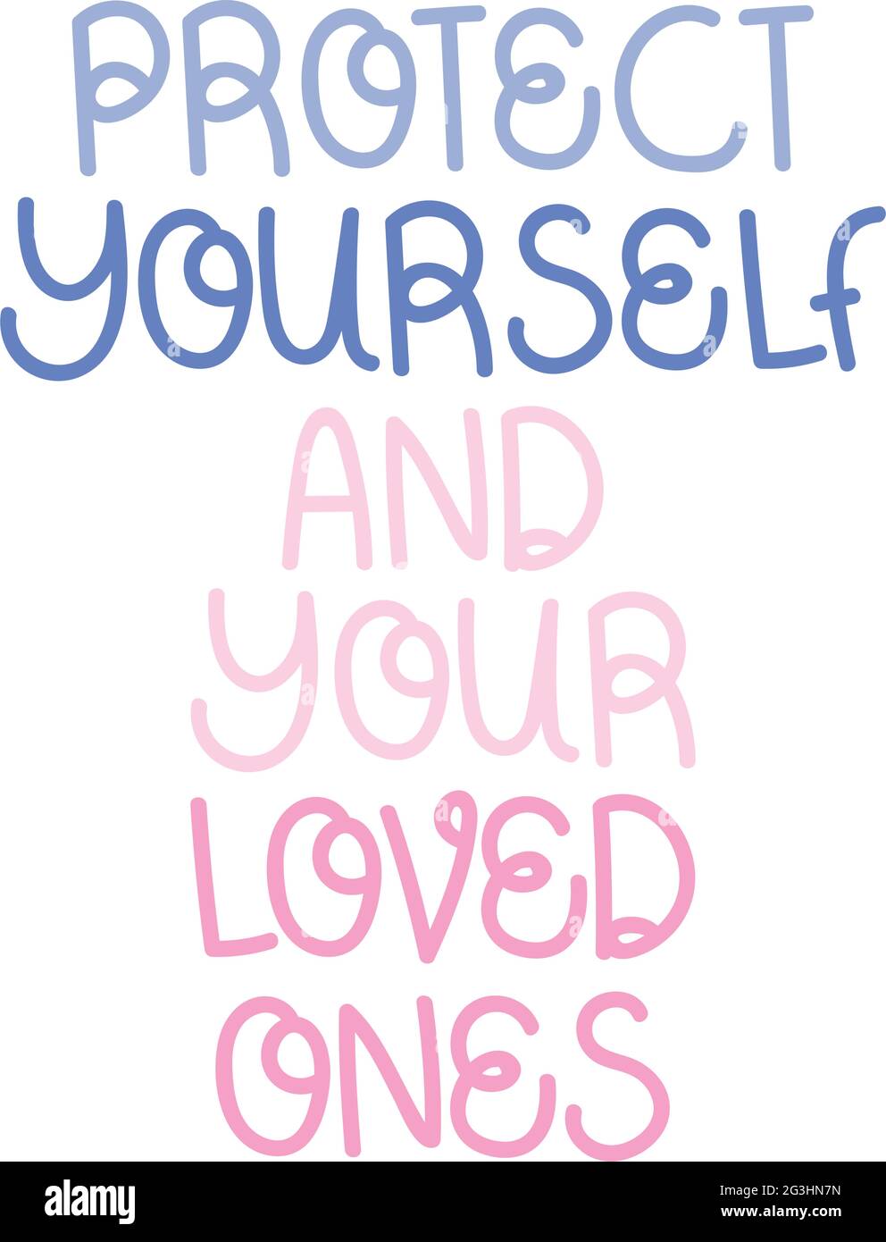 protect loved lettering Stock Vector