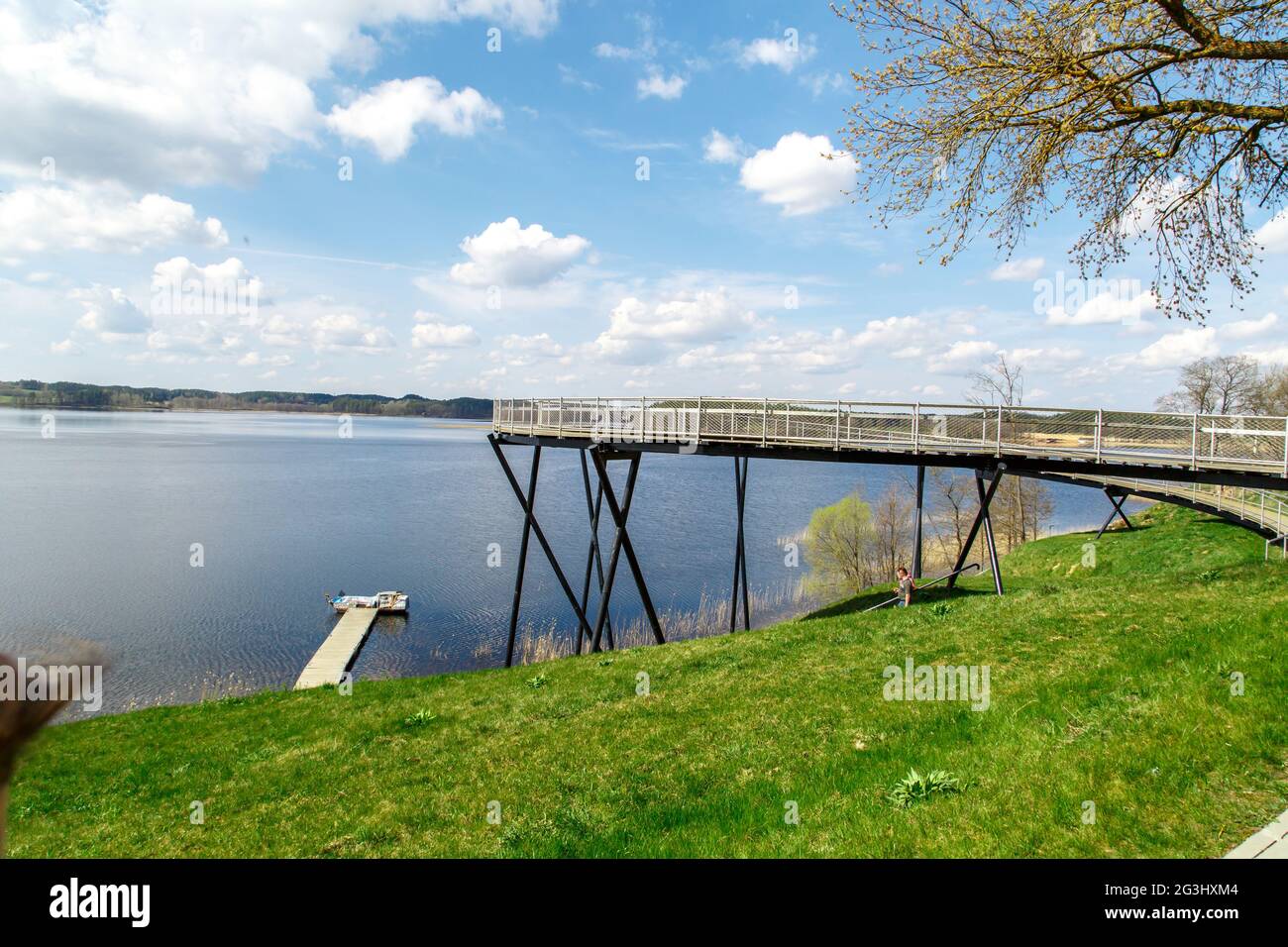 Wooden Pier on Lake Stock Photo - Alamy