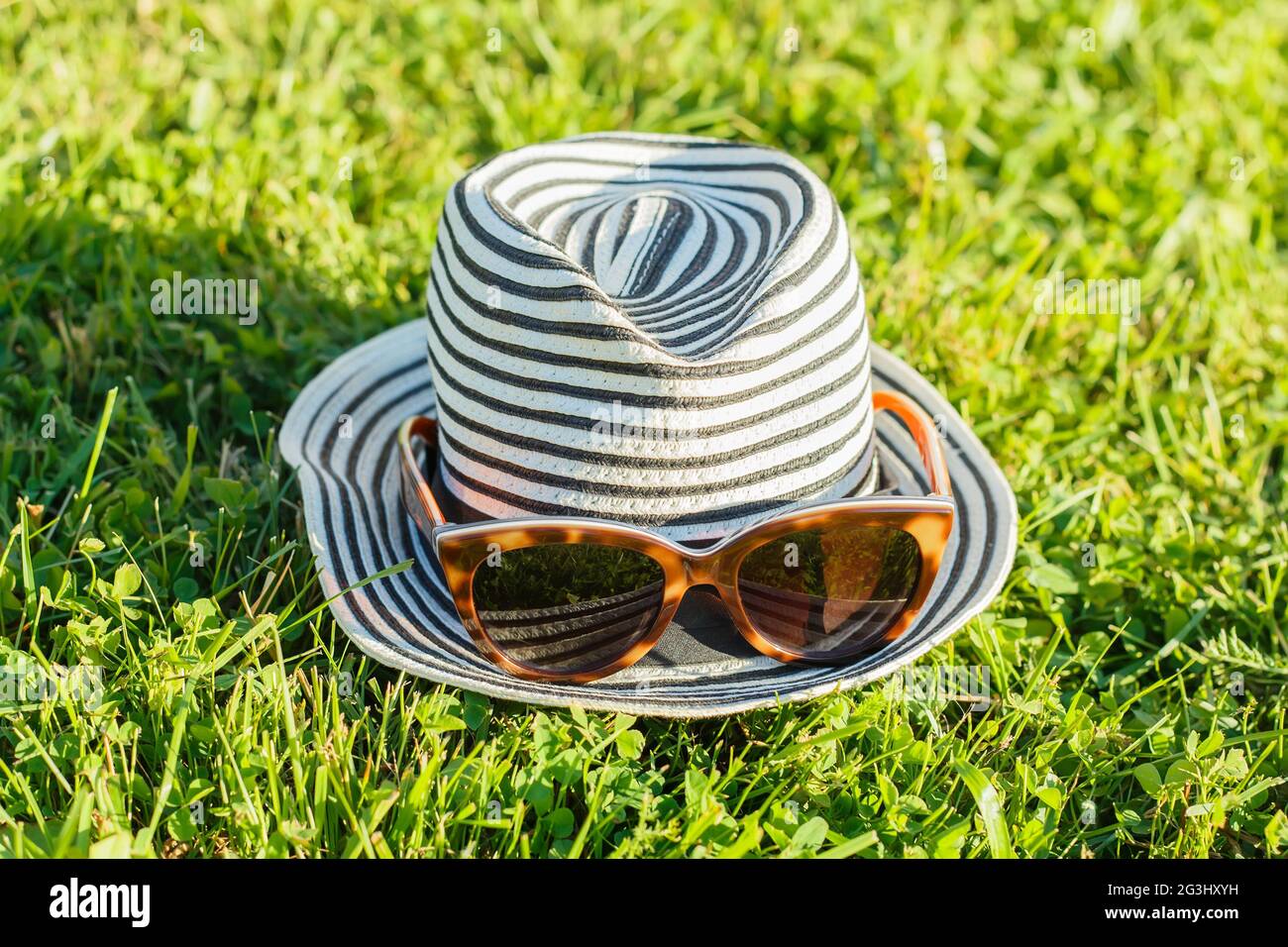 White striped female hat hi-res stock photography and images - Alamy