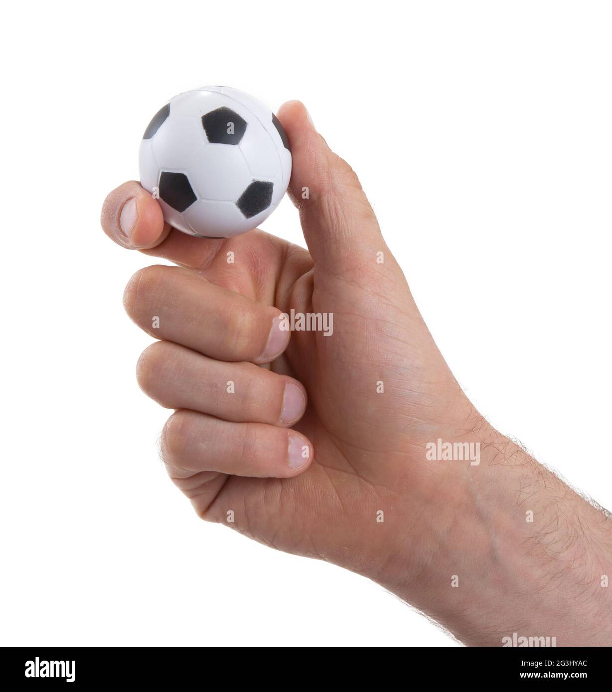 Hands with soccer ball Stock Photo - Alamy